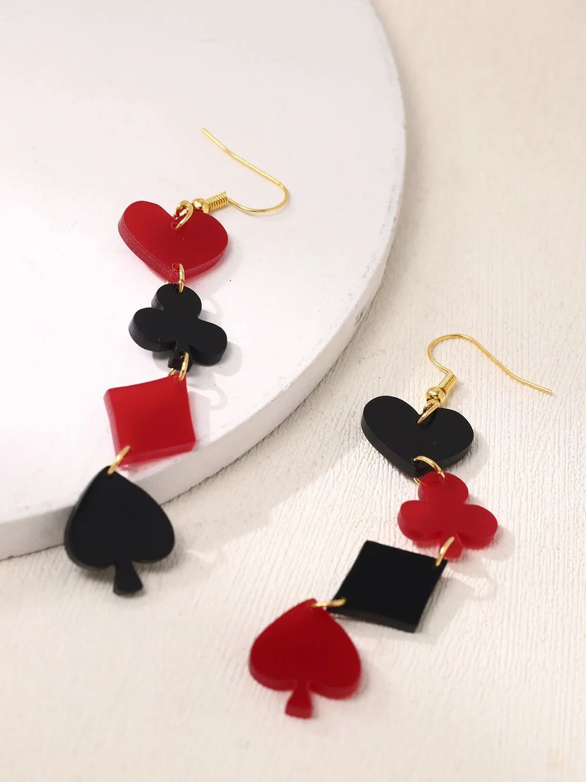 Valentine's Poker Card Suit Combo Earrings sold by Retro Stage product image thumbnail 3