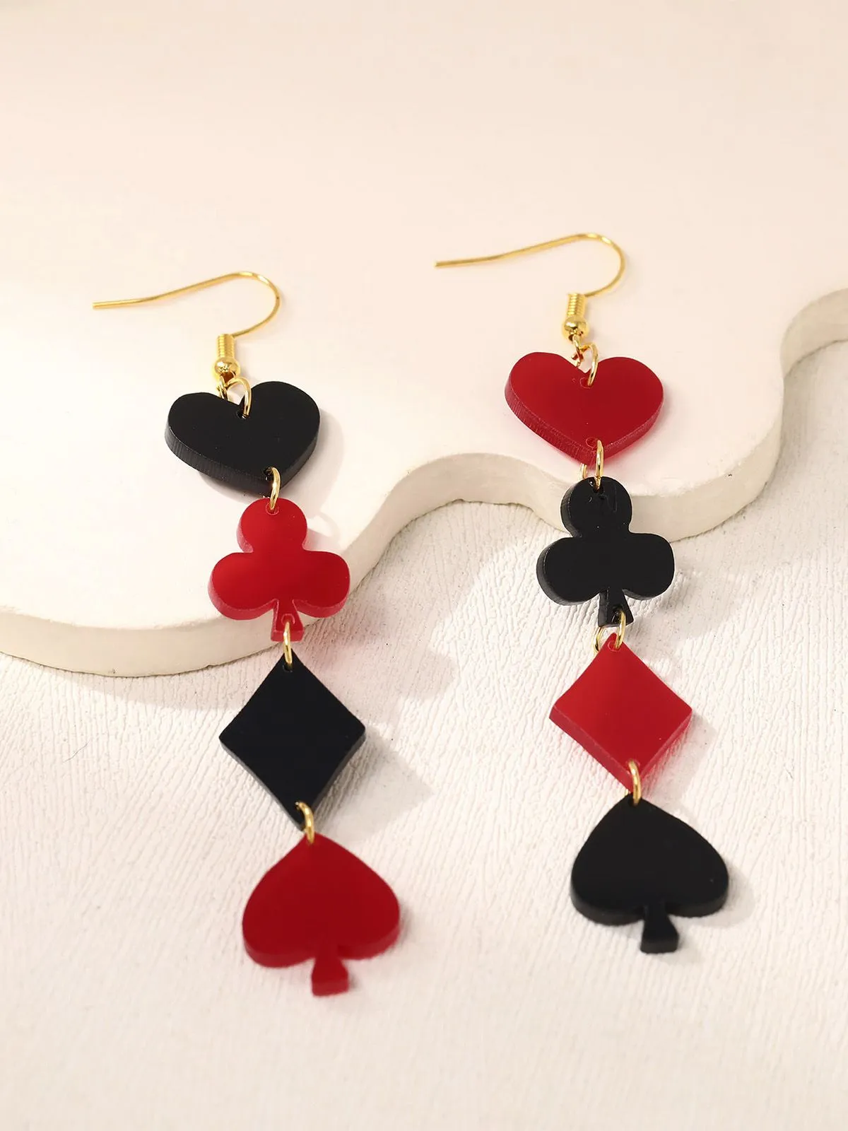 Valentine's Poker Card Suit Combo Earrings sold by Retro Stage product image thumbnail 2