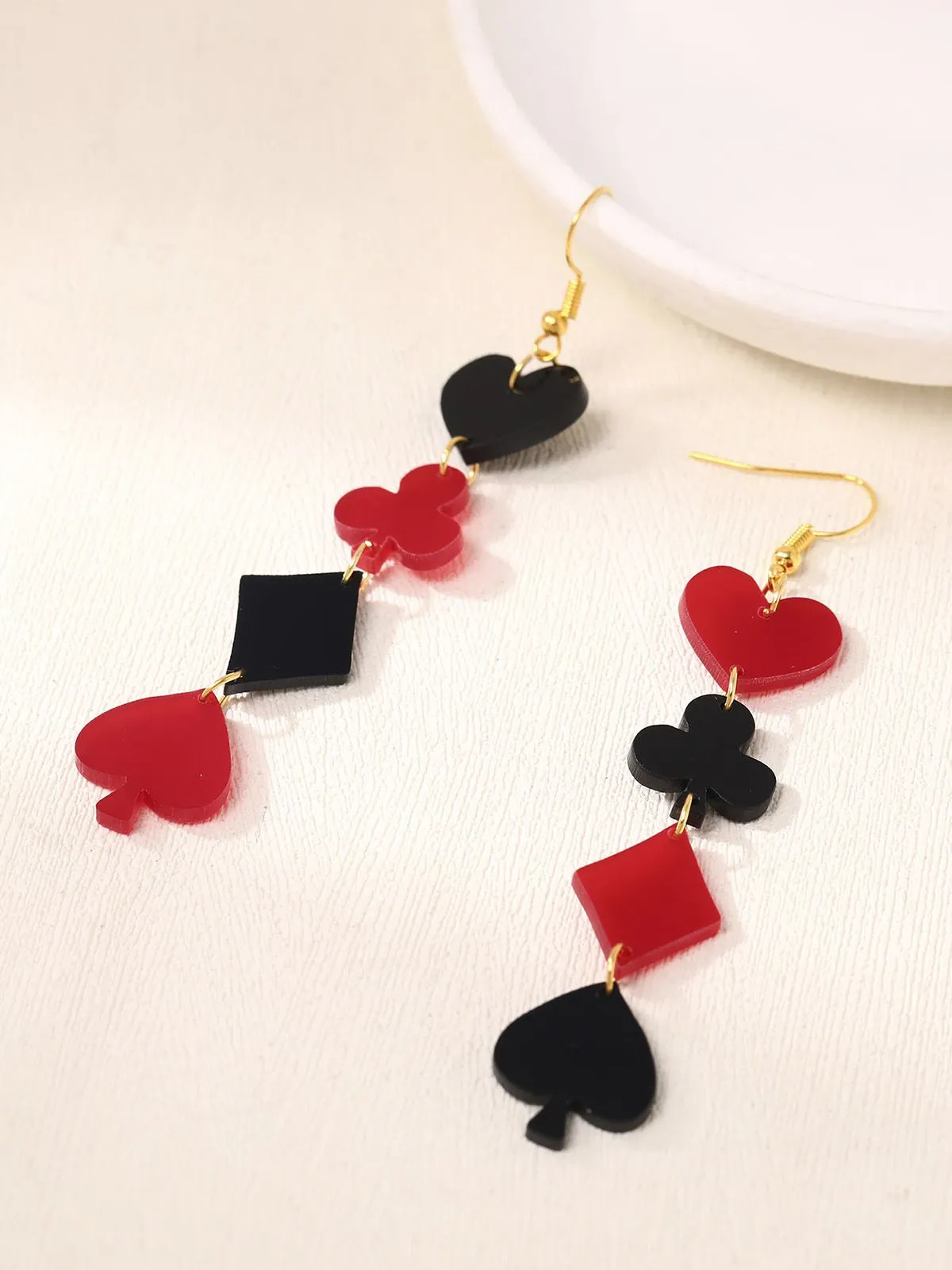 Valentine's Poker Card Suit Combo Earrings sold by Retro Stage product image thumbnail 4