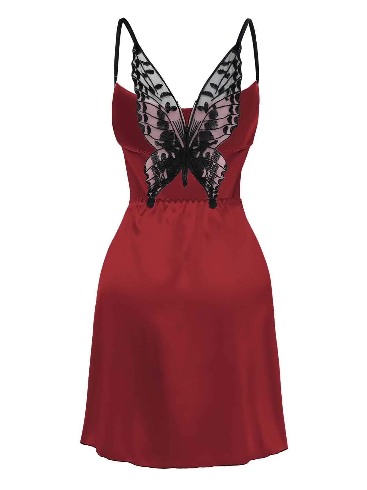 1980s Satin Slip Butterfly Lace Nightgown sold by Retro Stage