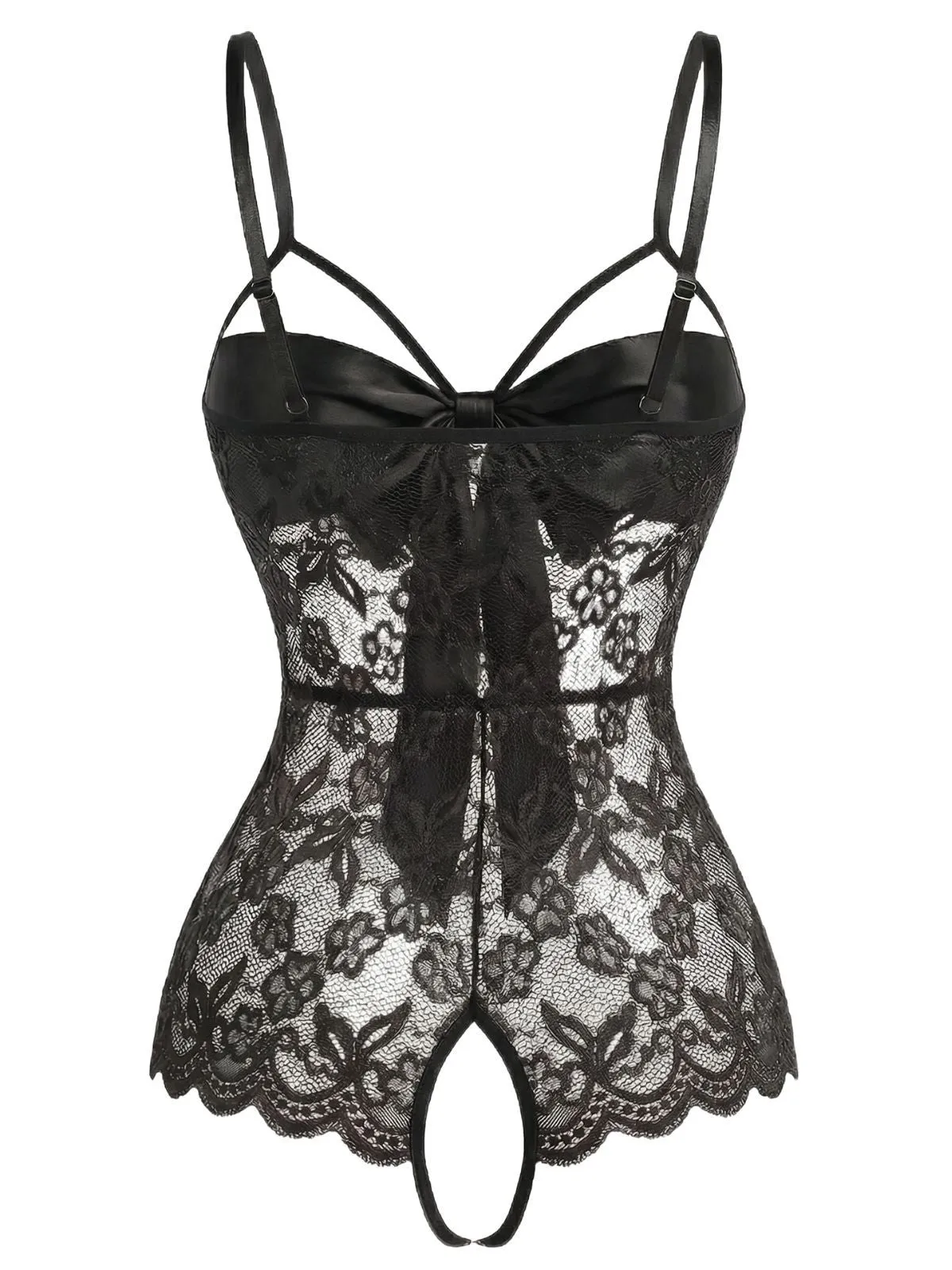 1970s Lace Satin Bow Adjustable Straps Lingerie sold by Retro Stage product image thumbnail 3