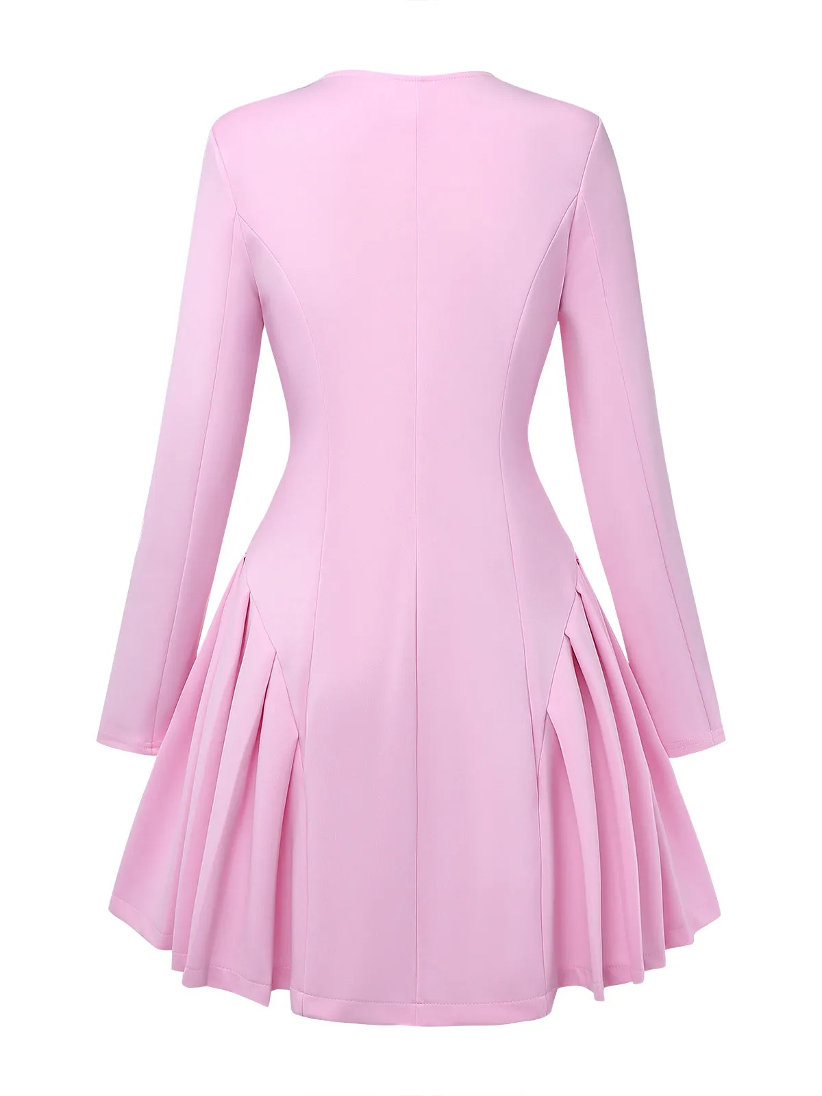 1950s Sweetheart Neck Long Sleeve Solid Pleated Dress sold by Retro Stage product image thumbnail 3