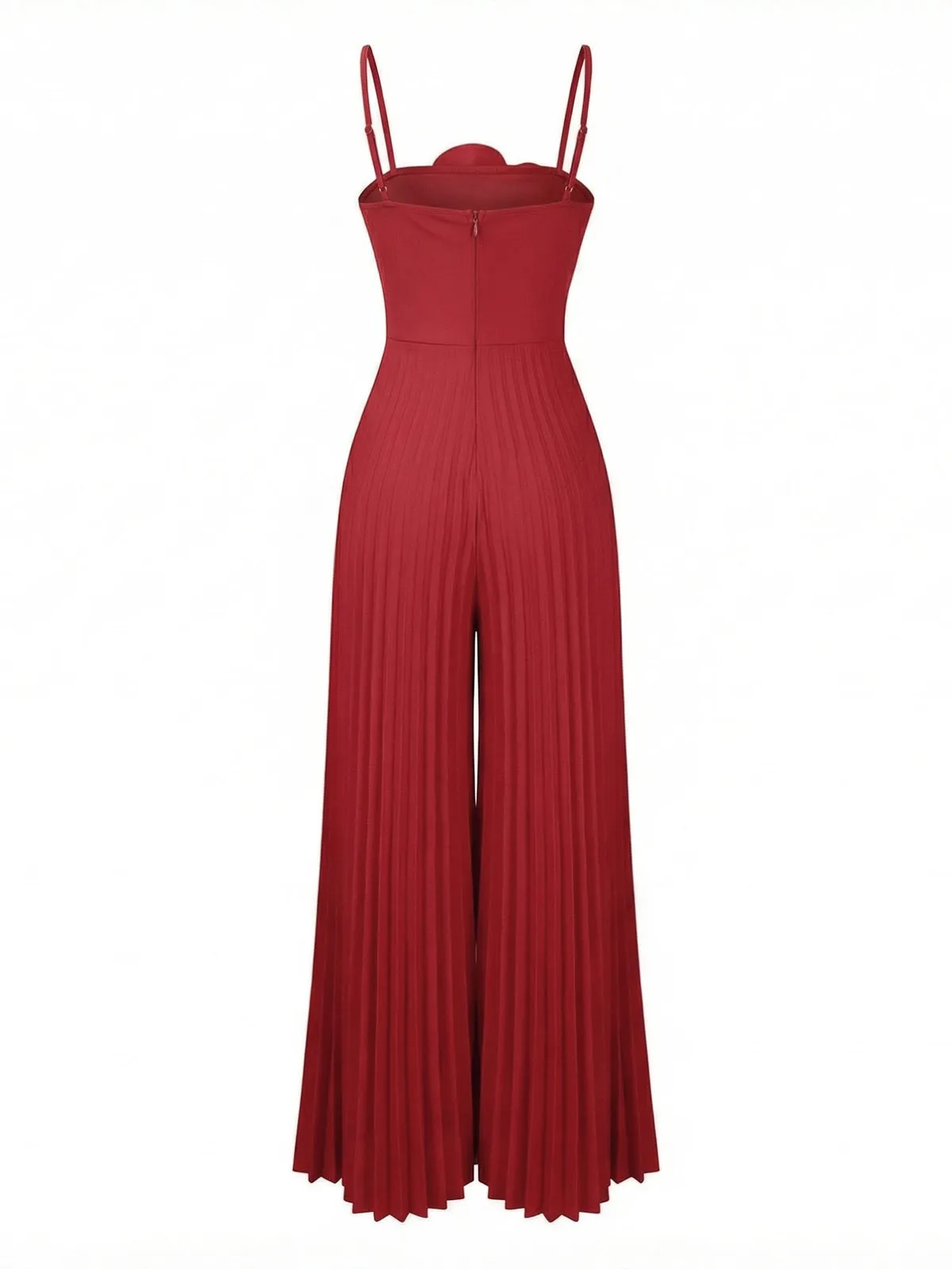1970s Spaghetti Strap 3D Rose Solid Jumpsuit sold by Retro Stage product image thumbnail 3