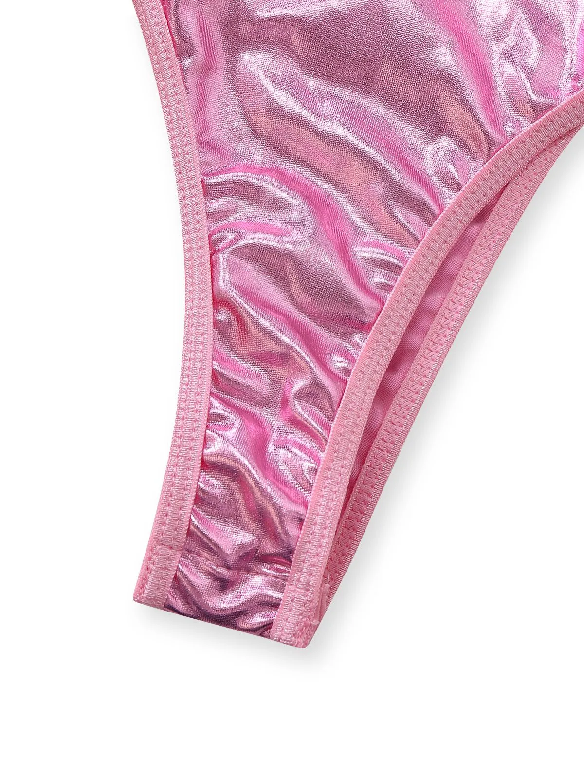 1980s Patent Leather Halter Lace-Up Bodysuit Lingerie Set sold by Retro Stage product image thumbnail 5