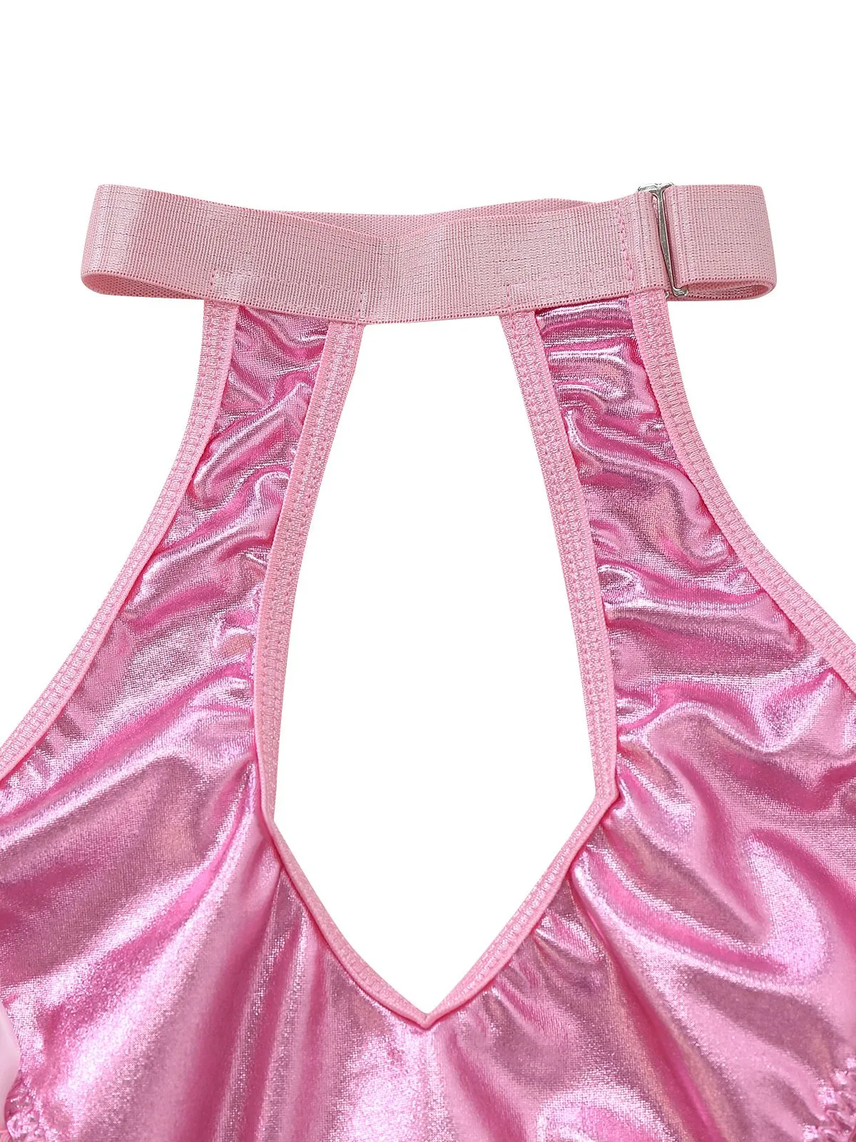 1980s Patent Leather Halter Lace-Up Bodysuit Lingerie Set sold by Retro Stage product image thumbnail 4