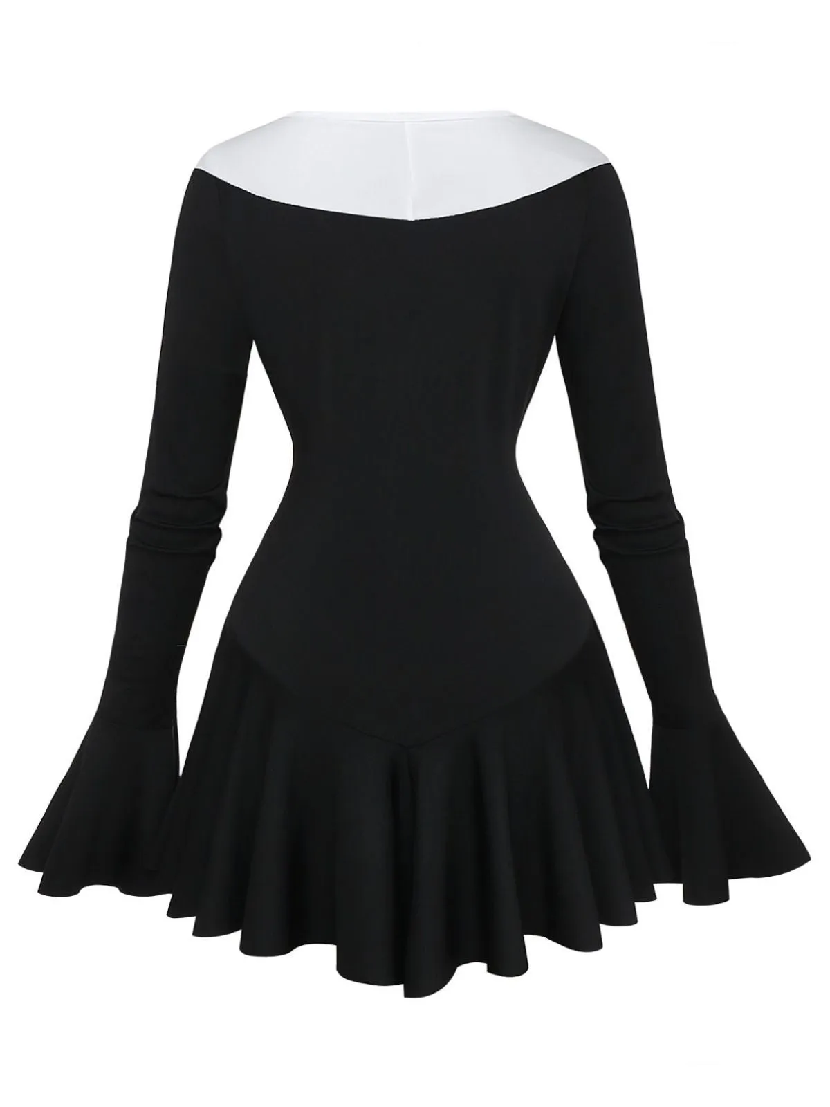 Black & White 1960s Ruffled Peplum Dress sold by Retro Stage product image thumbnail 3