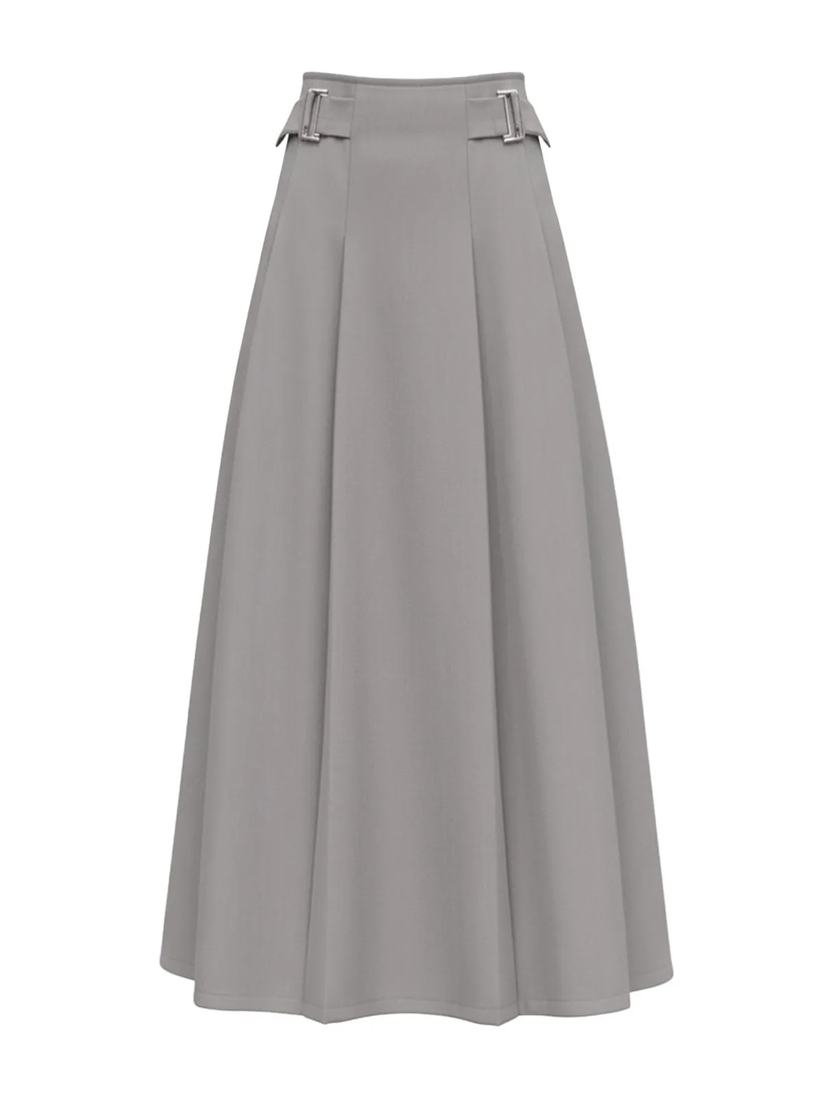 Grey 1980s Solid Metal Decoration Maxi Skirt sold by Retro Stage product image thumbnail 2