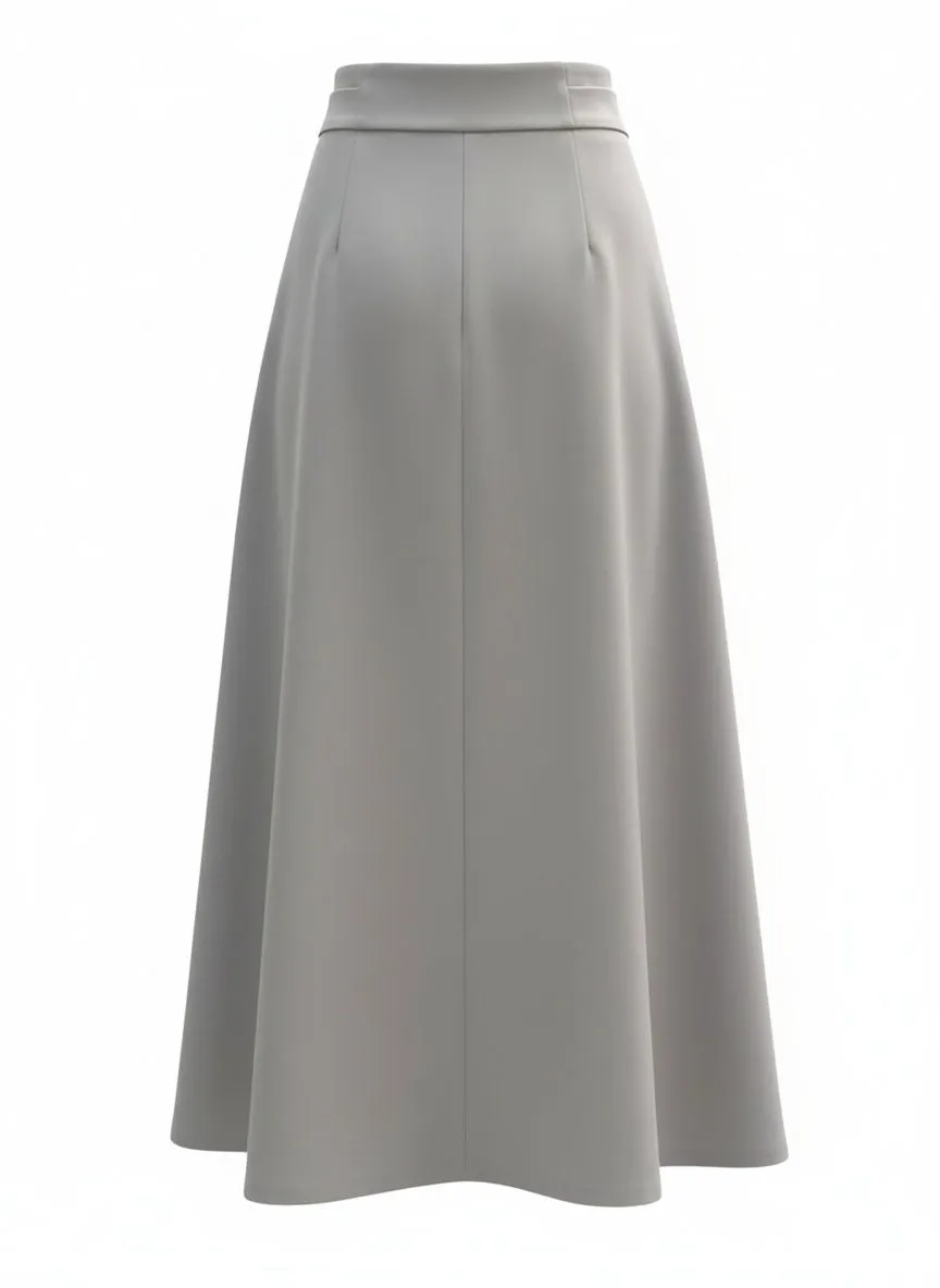 Grey 1980s Solid Metal Decoration Maxi Skirt sold by Retro Stage product image thumbnail 3