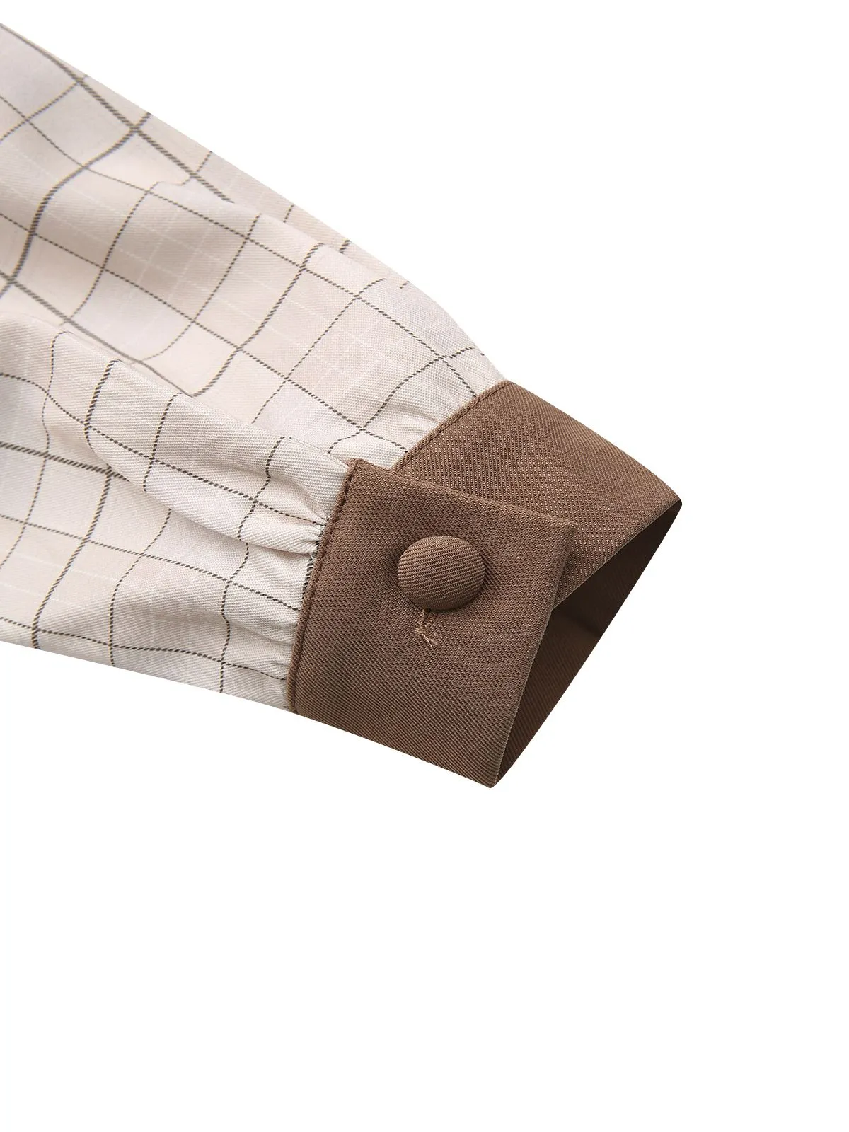 Beige 1940s Plaid Belted Button Shirt Dress sold by Retro Stage product image thumbnail 5