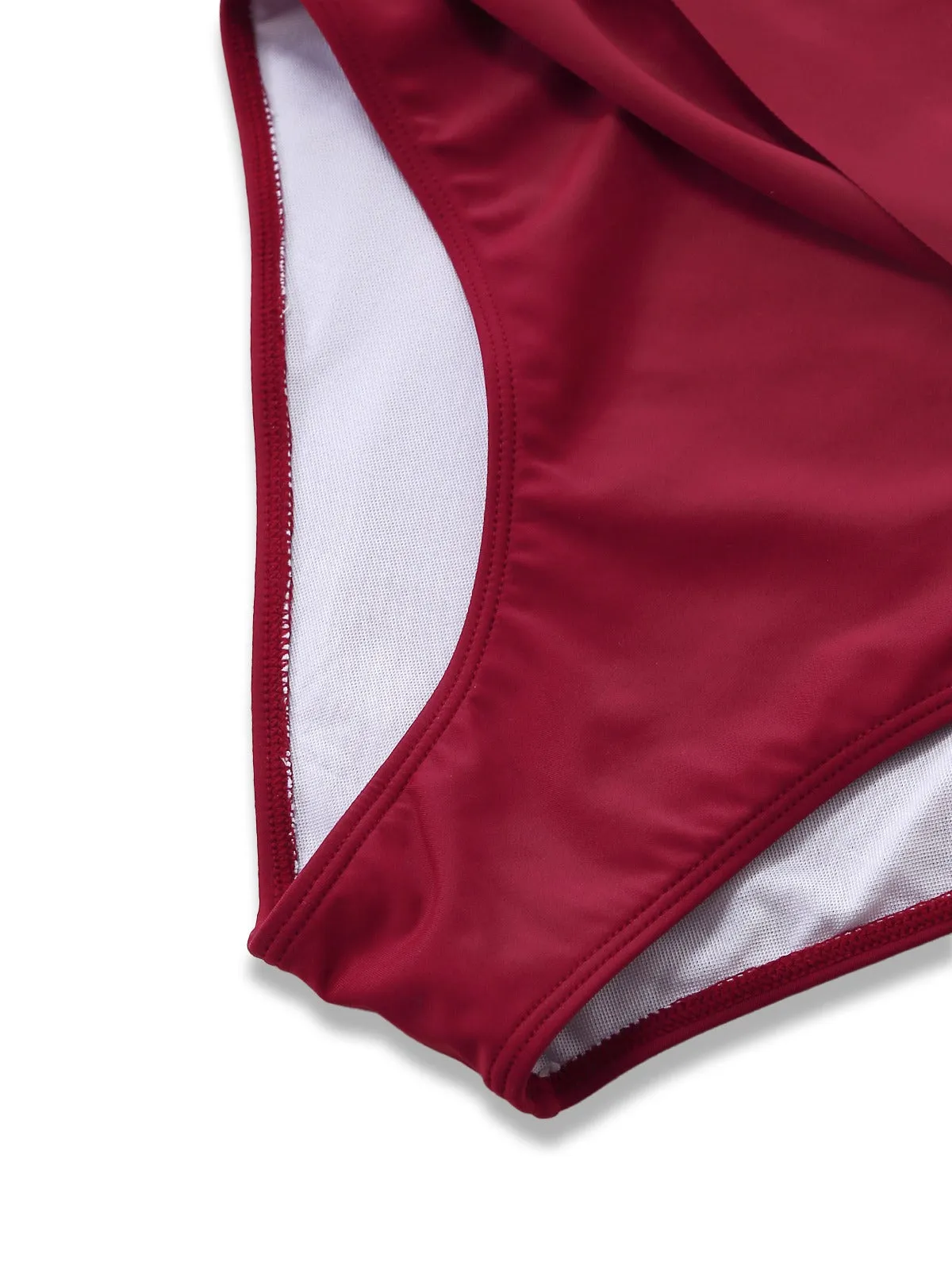 1940s Ruched Deep-V Halter One-Piece Swimsuit sold by Retro Stage product image thumbnail 5