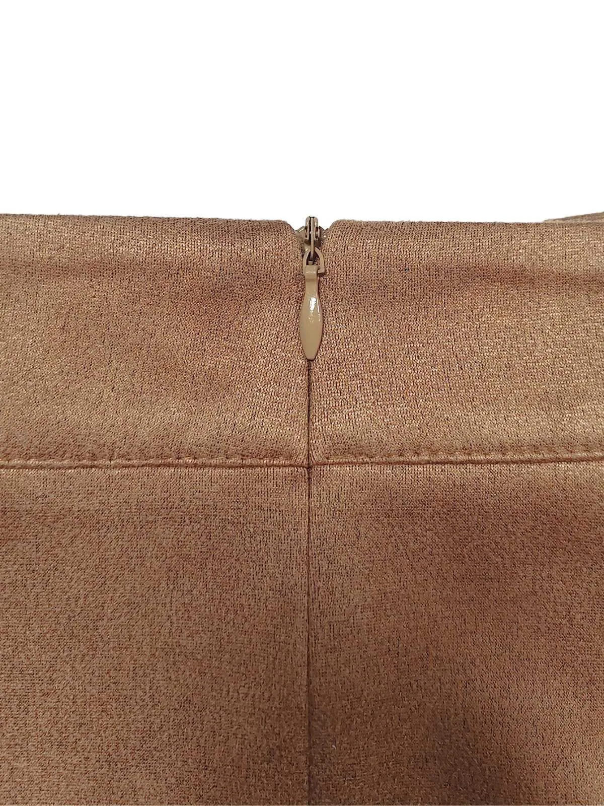 Brown 1960s Faux Suede Fringe Asymmetrical Hem Skirt sold by Retro Stage product image thumbnail 5