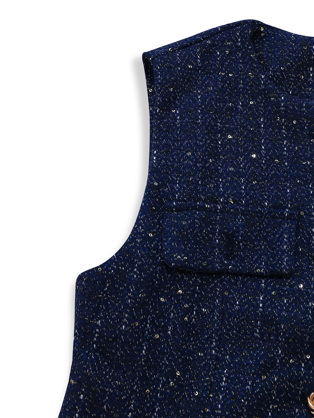 1960s Tweed Solid Button Belted Vest sold by Retro Stage product image thumbnail 5