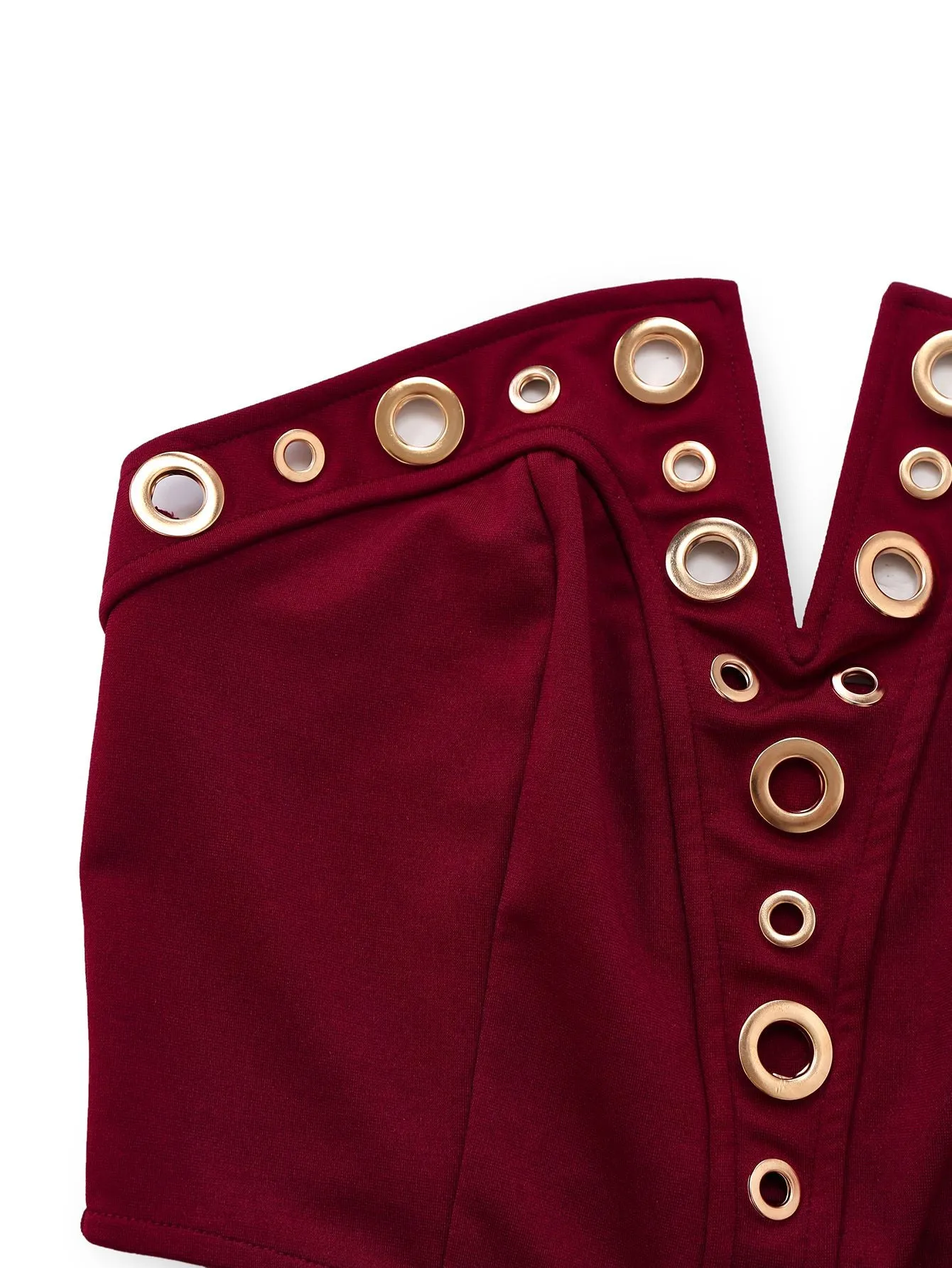 2PCS 1970s Strapless Metal Buckle Punk Top & Pants sold by Retro Stage product image thumbnail 5