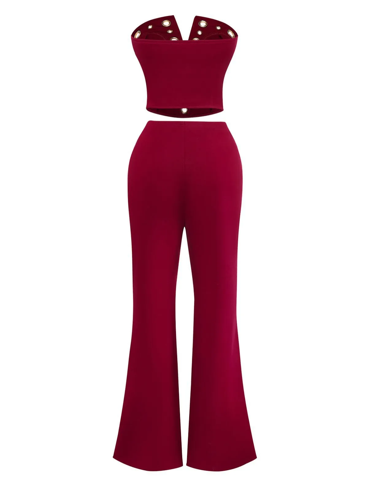 2PCS 1970s Strapless Metal Buckle Punk Top & Pants sold by Retro Stage product image thumbnail 3