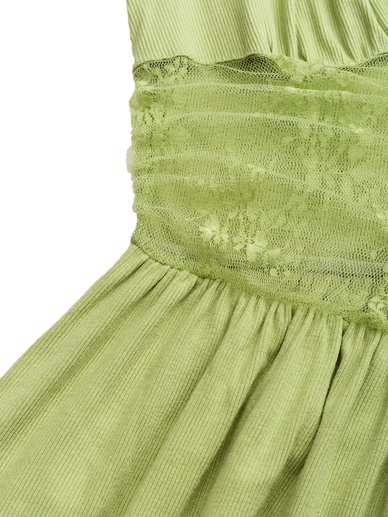 1950s Tie-Shoulder Lace Waist V-Neck Fit Romper sold by Retro Stage product image thumbnail 5