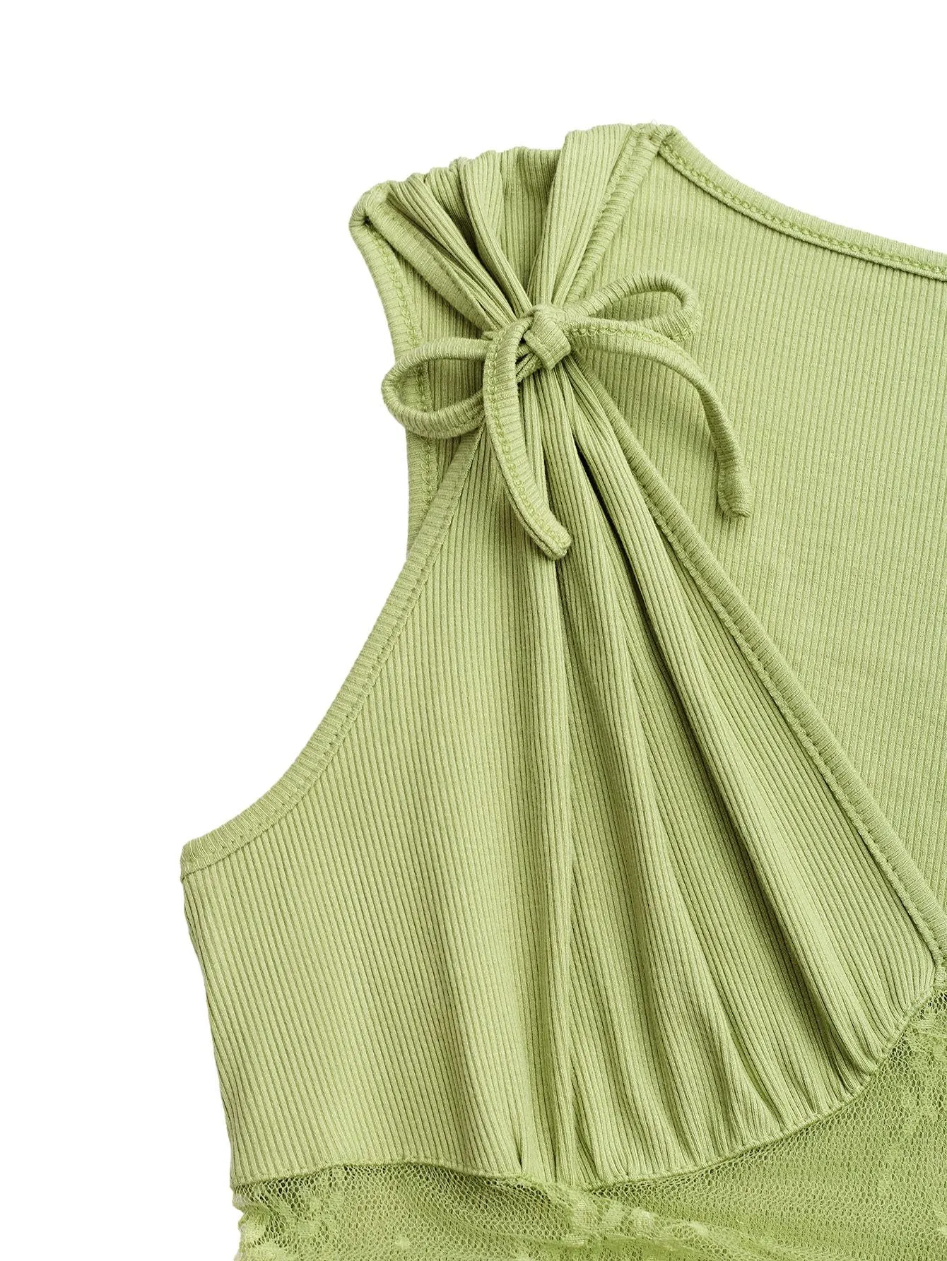 1950s Tie-Shoulder Lace Waist V-Neck Fit Romper sold by Retro Stage product image thumbnail 4