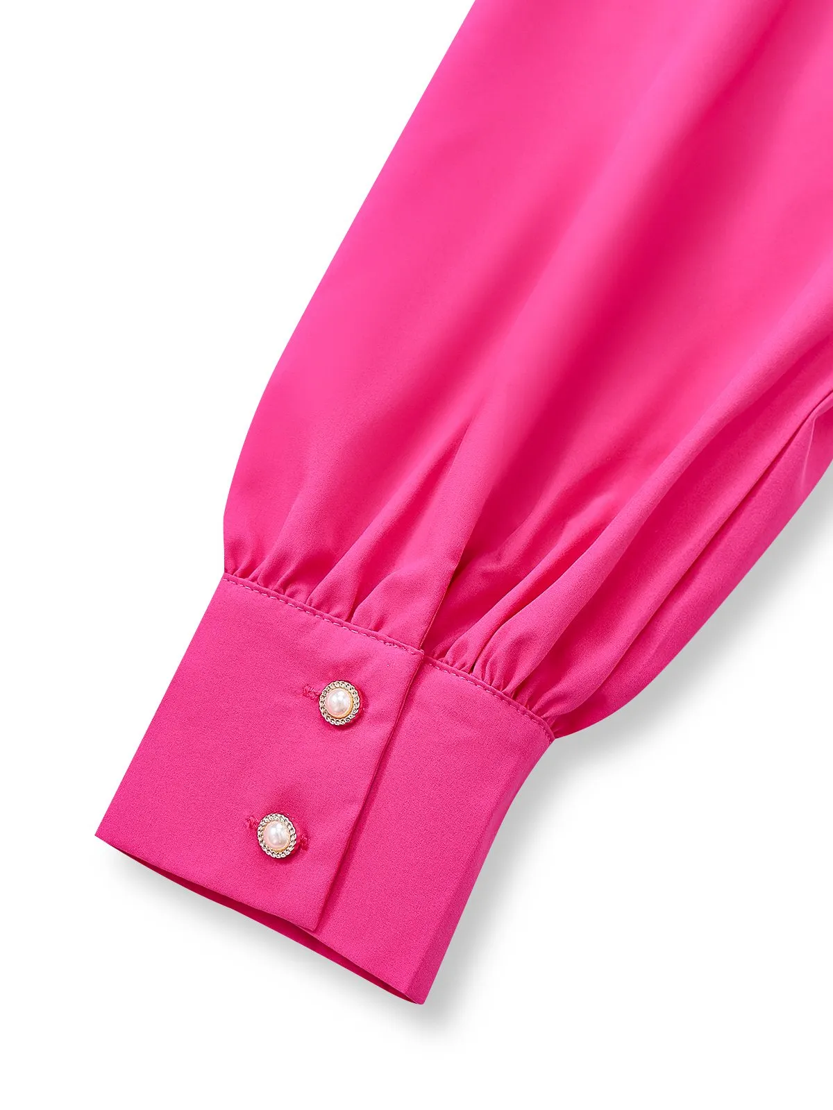 Rose Pink 1960s Deep V Belted Lantern Sleeve Solid Jumpsuit sold by Retro Stage product image thumbnail 4