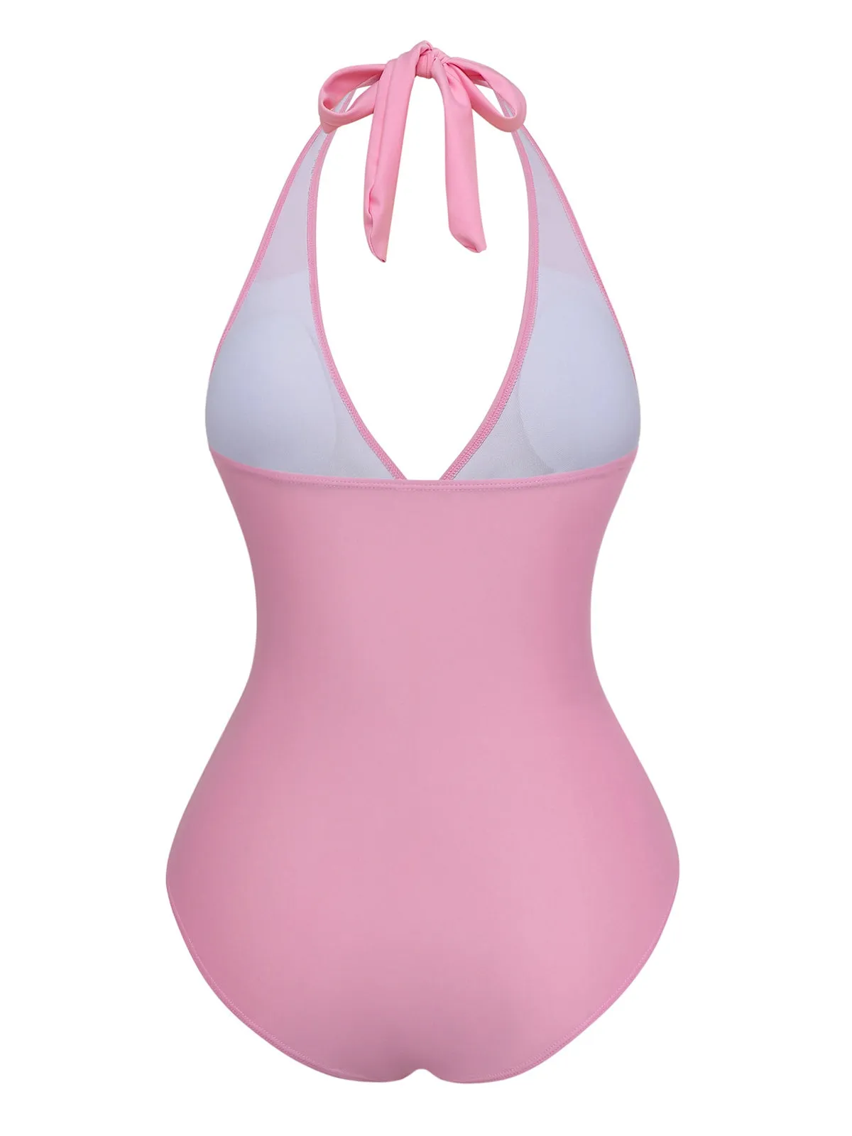 2PCS 1940s Deep V Halter Starfish One-Piece Swimsuit & Cover-Up sold by Retro Stage product image thumbnail 4