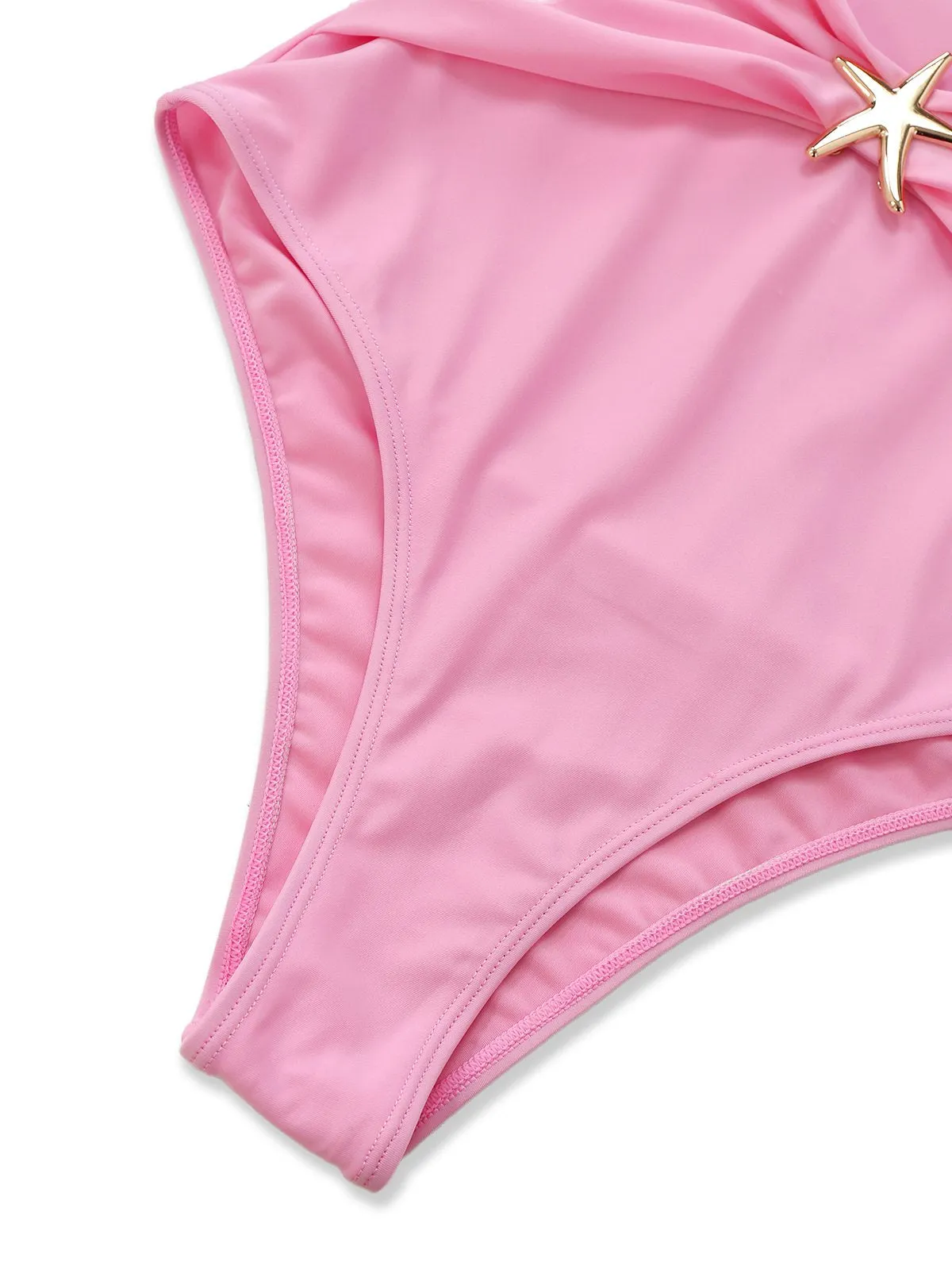 2PCS 1940s Deep V Halter Starfish One-Piece Swimsuit & Cover-Up sold by Retro Stage product image thumbnail 5