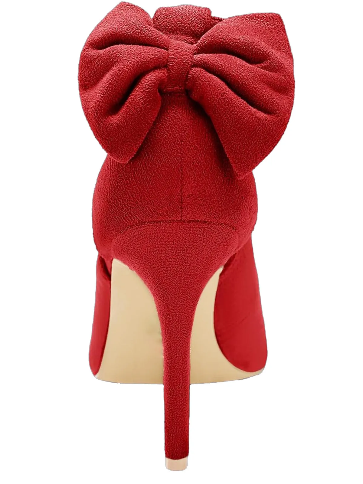 Suede Bow Ankle Strap Pointed Toe High Heel Shoes sold by Retro Stage product image thumbnail 4