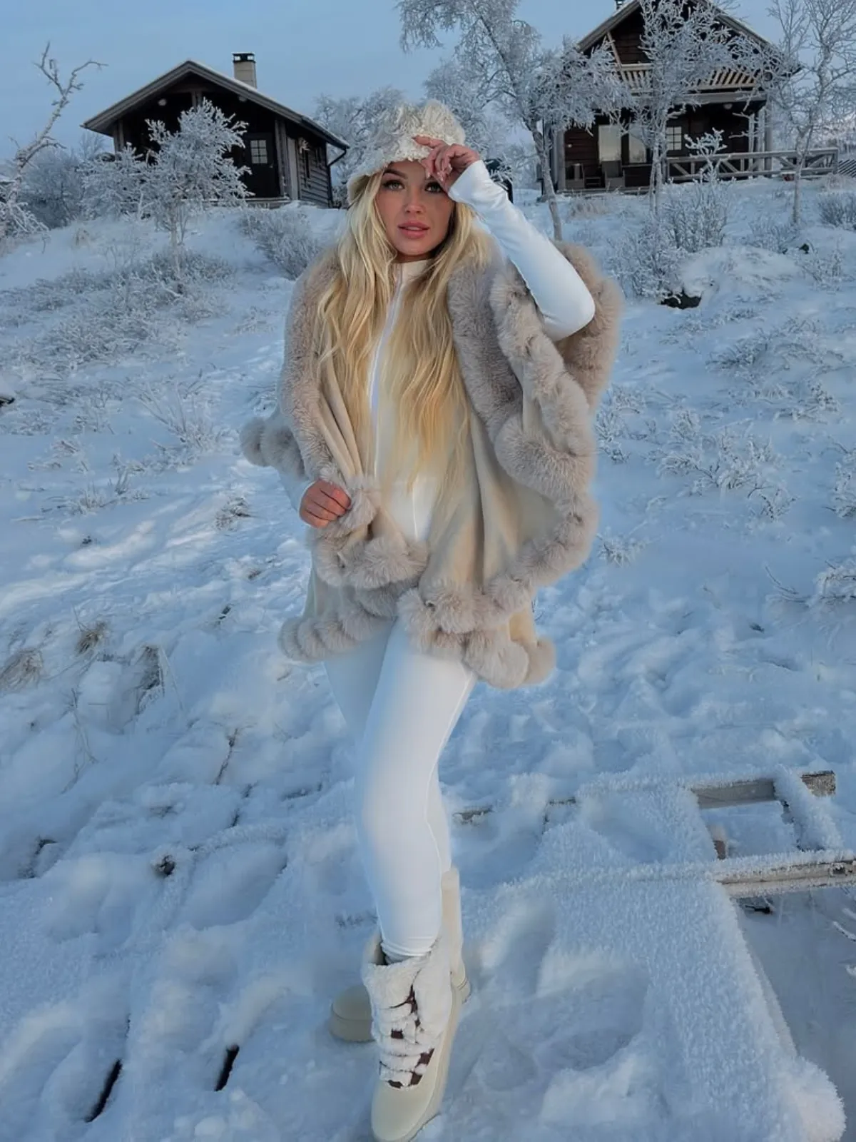 1950s Fur Collar Double Layer Cape Shawl sold by Retro Stage