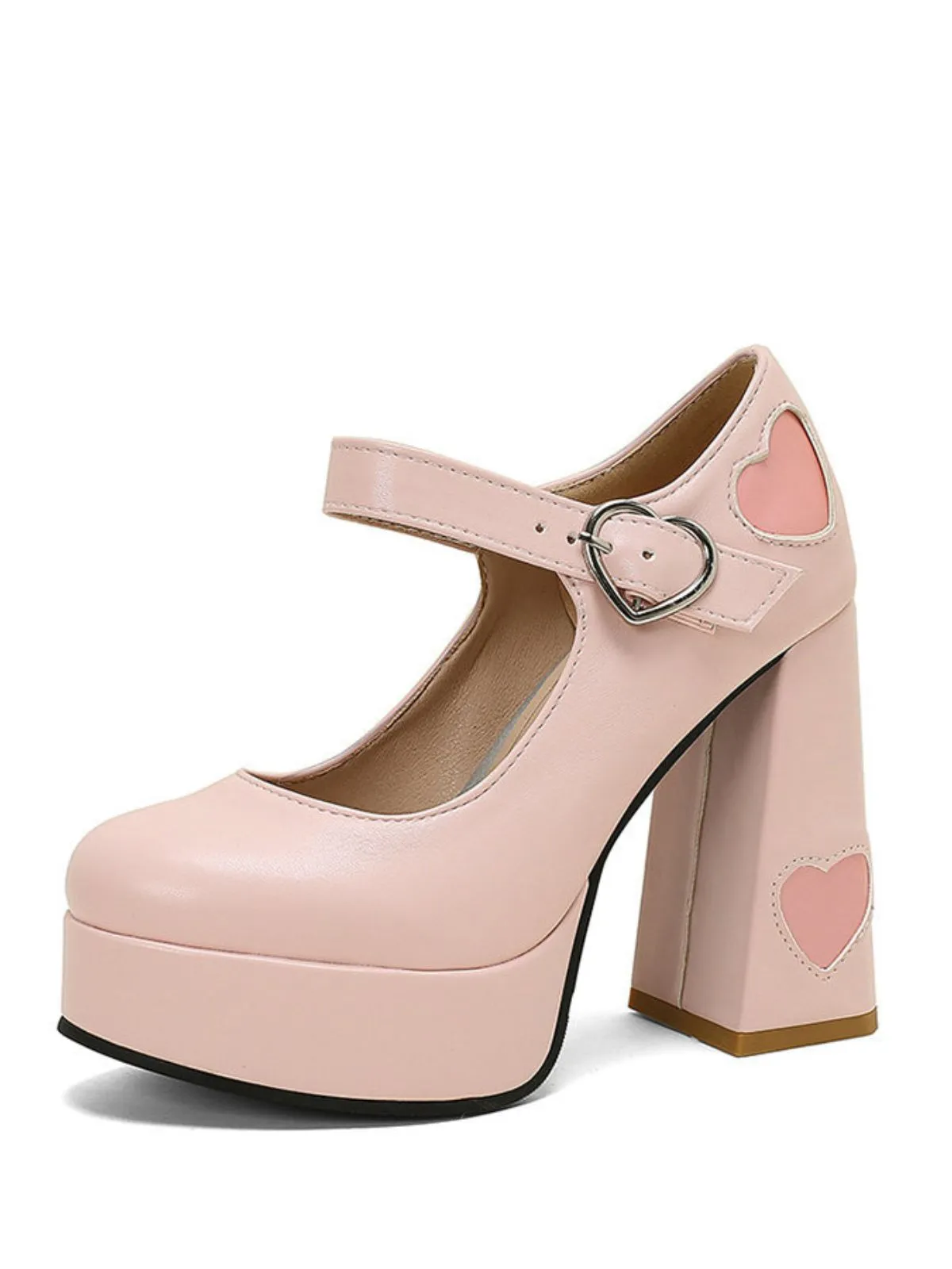 Vintage Heart Cut-Outs & Buckle Mary Jane High Heel Shoes sold by Retro Stage product image thumbnail 2