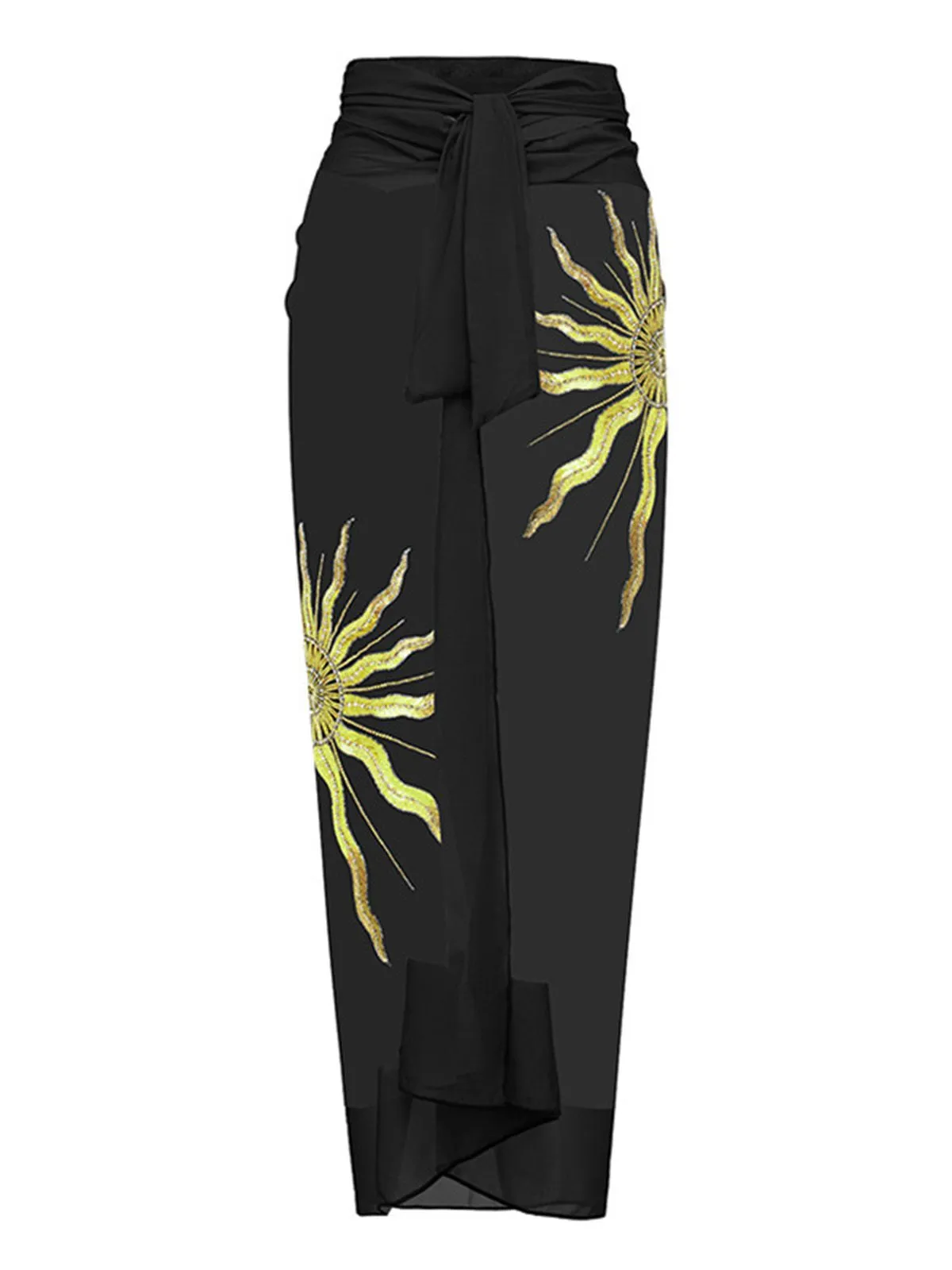 Black 1950s Sequined Sunflower Backless Swimsuit & Cover-Up sold by Retro Stage product image thumbnail 5