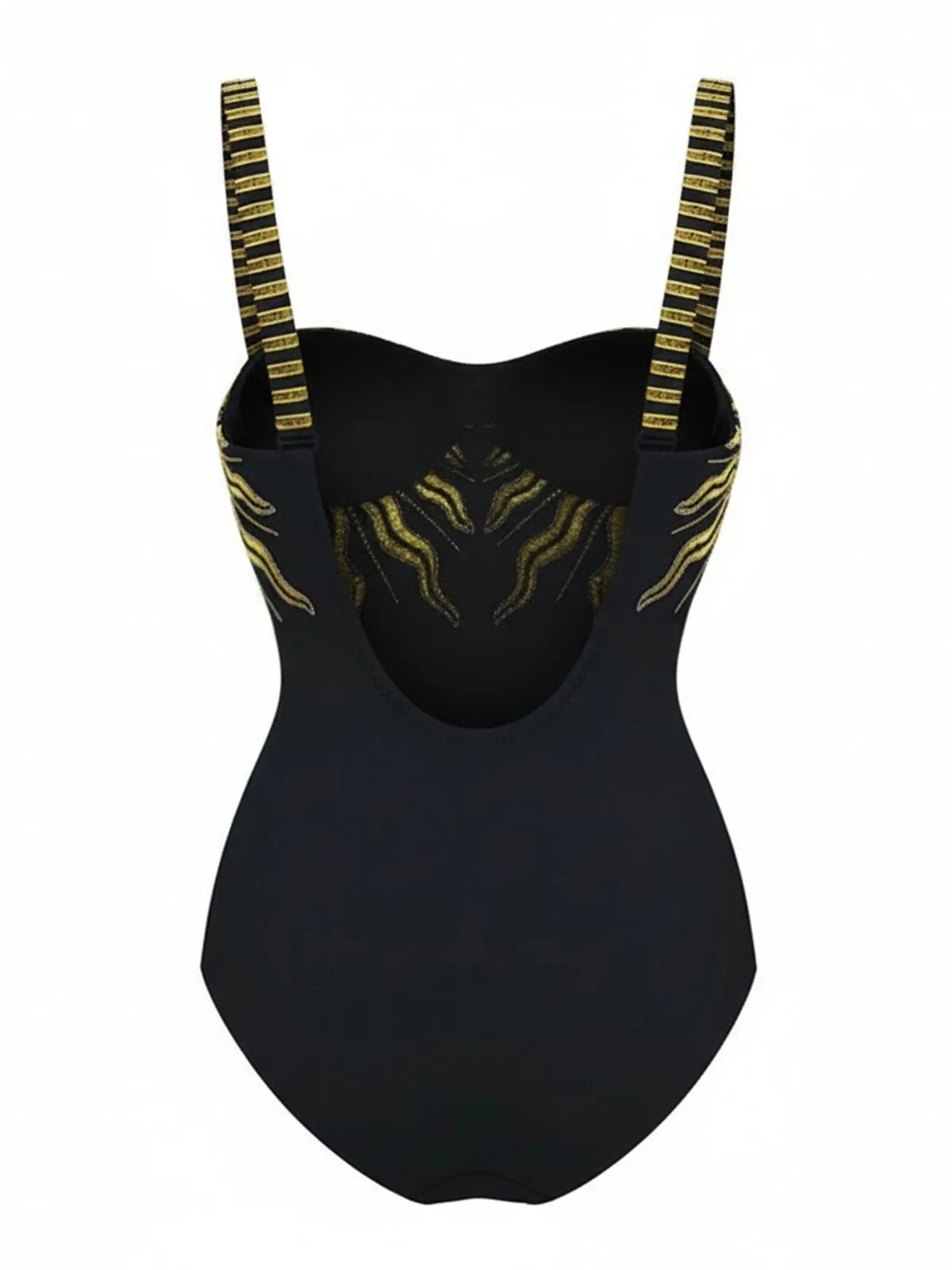 Black 1950s Sequined Sunflower Backless Swimsuit & Cover-Up sold by Retro Stage product image thumbnail 4
