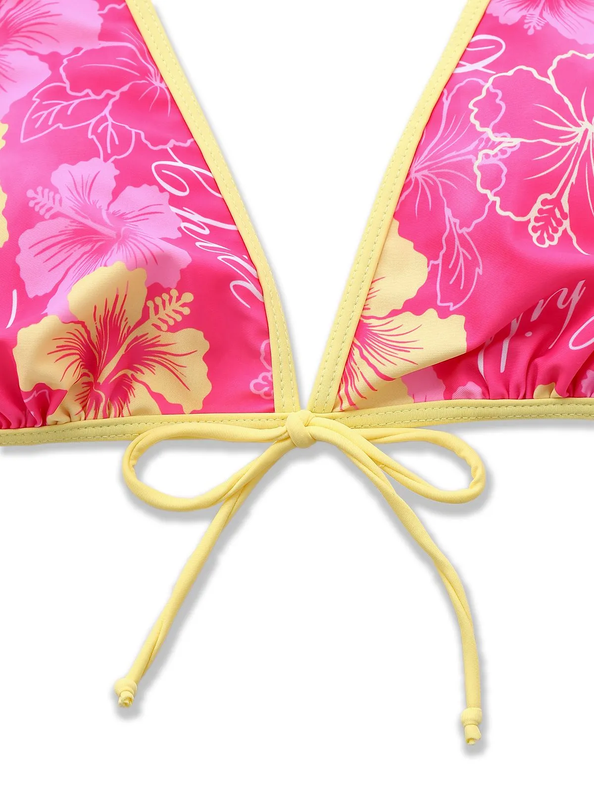 Pink 1960s Floral Print Tie-Front Layered Bikini Set sold by Retro Stage product image thumbnail 4