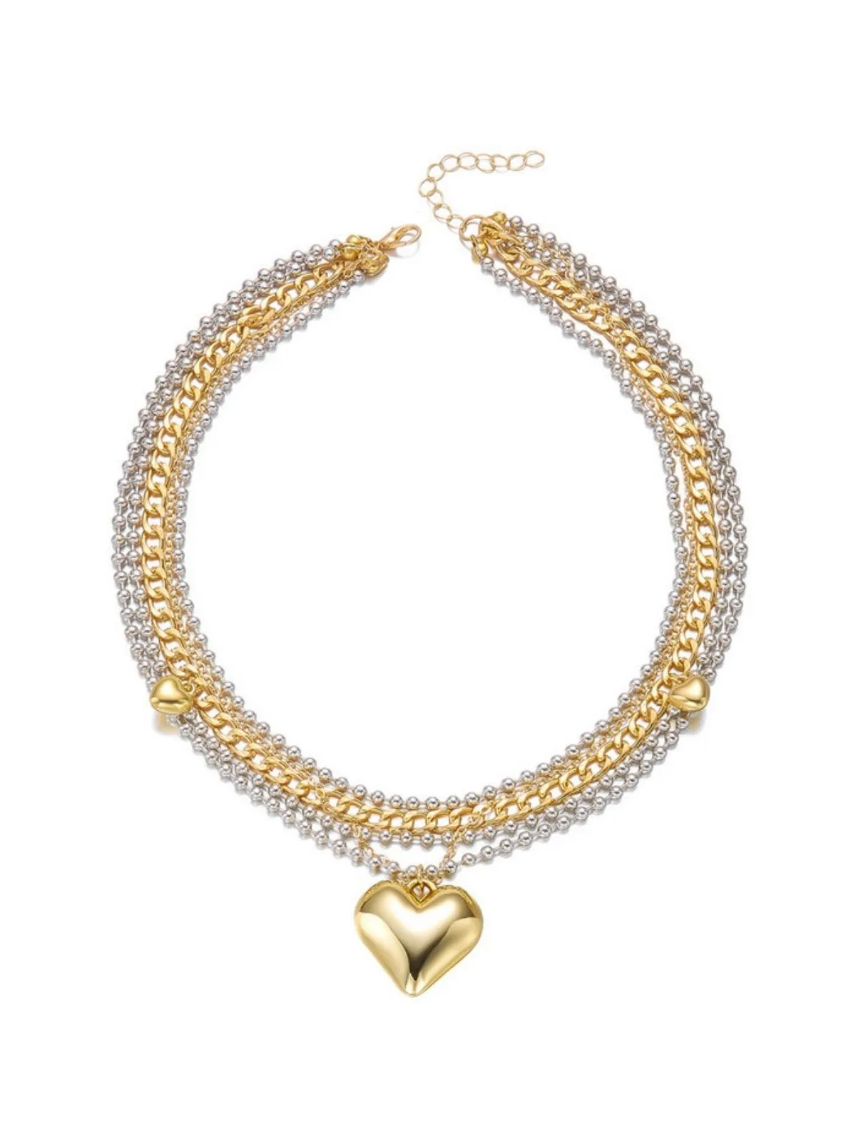 Gold Heart Pendant Layered Necklace sold by Retro Stage