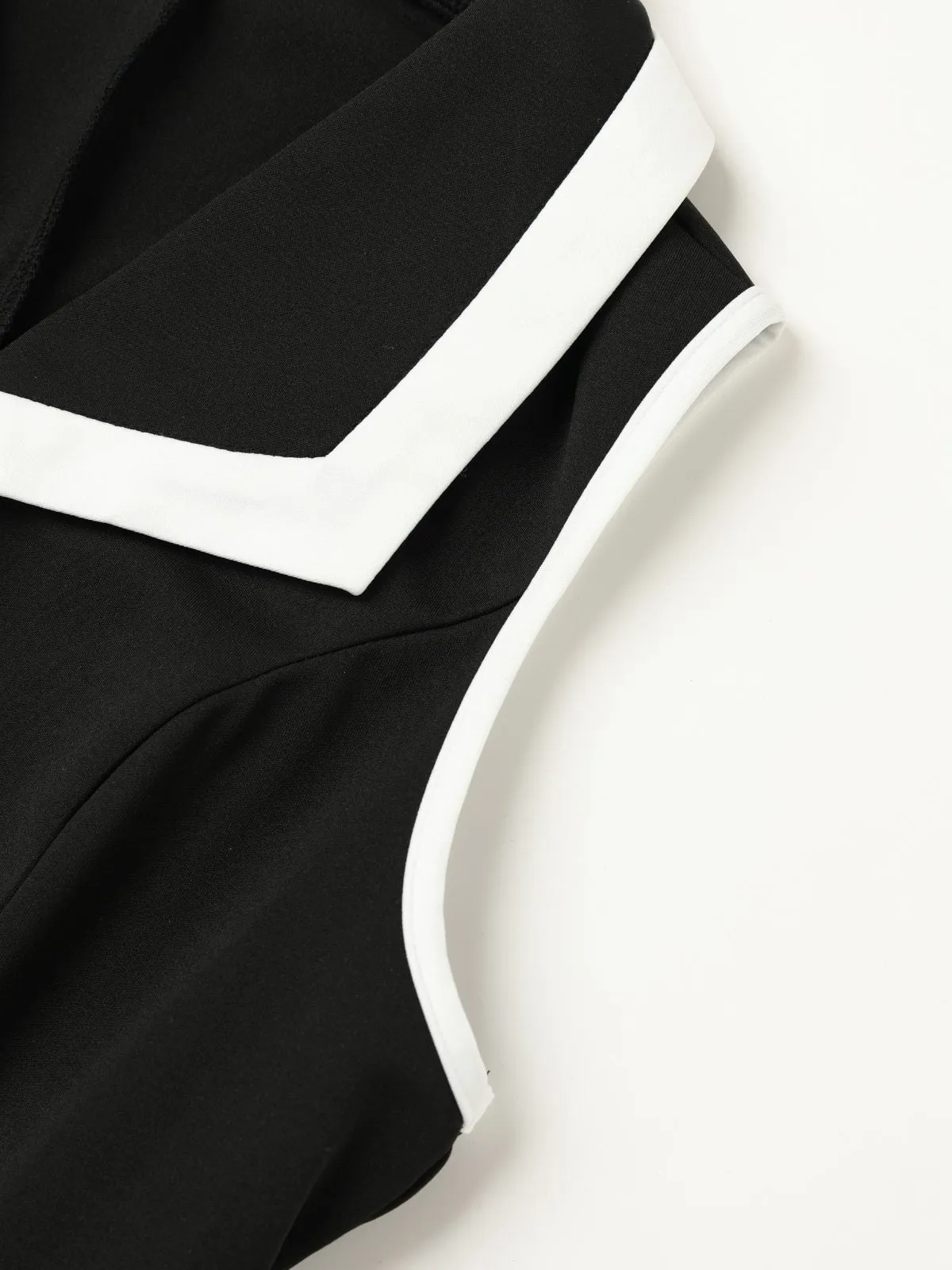 Black 1960s Sleeveless Lapel Button Bodycon Dress sold by Retro Stage product image thumbnail 5