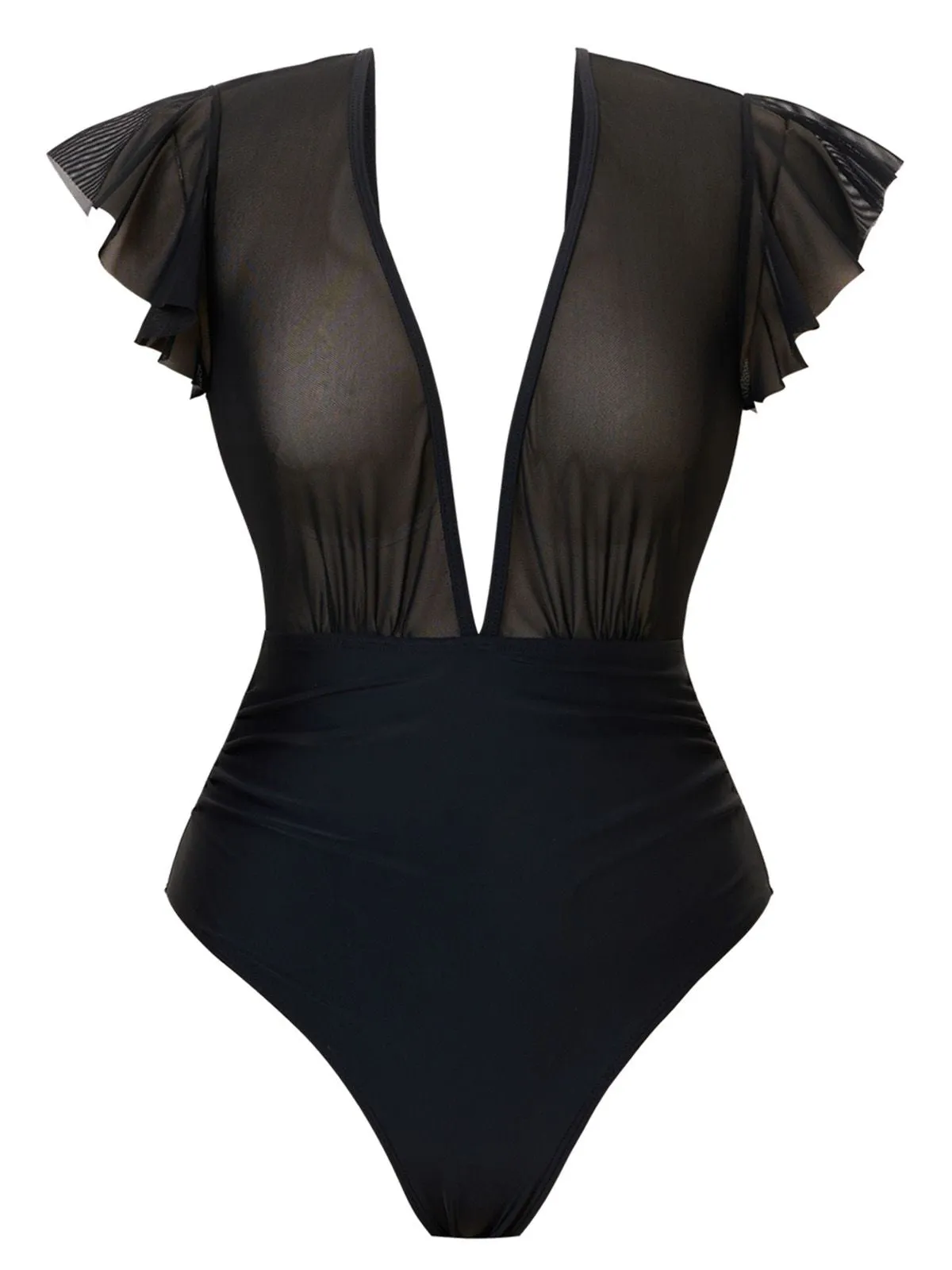 1960s Solid Mesh Plunge Bikini Set & Cover-Up sold by Retro Stage product image thumbnail 5