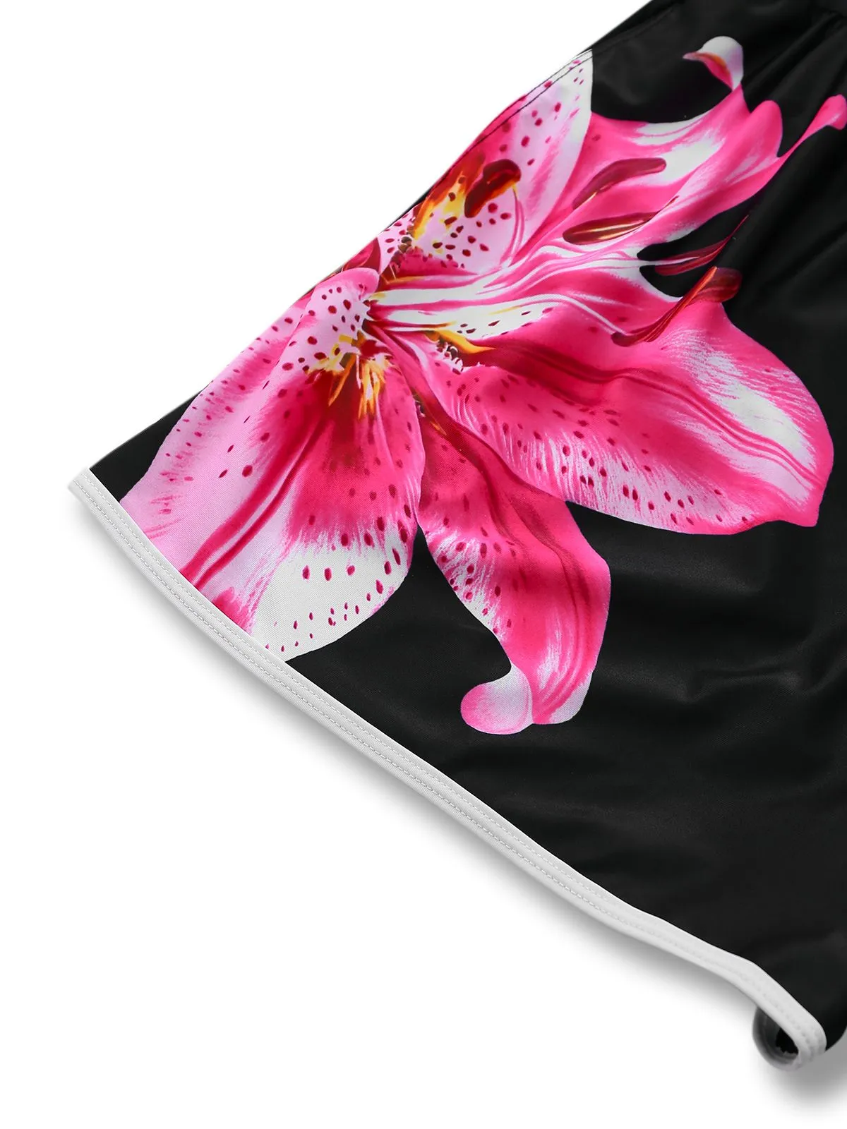 Black 1940s Floral Tankini One-Piece Swimsuit sold by Retro Stage product image thumbnail 5