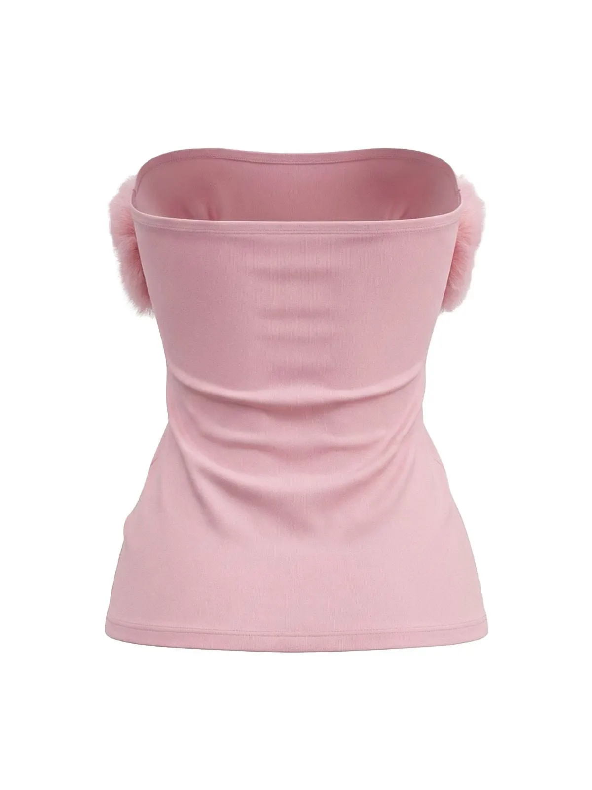 1980s Strapless Plush Fitted Solid Top sold by Retro Stage product image thumbnail 3