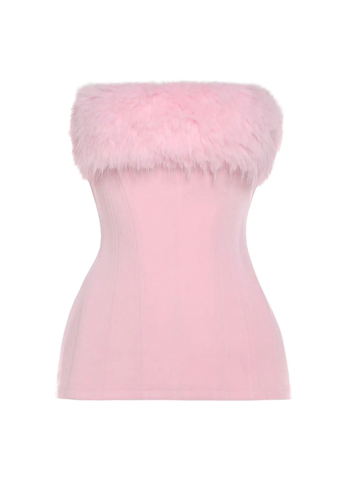 1980s Strapless Plush Fitted Solid Top sold by Retro Stage product image thumbnail 2