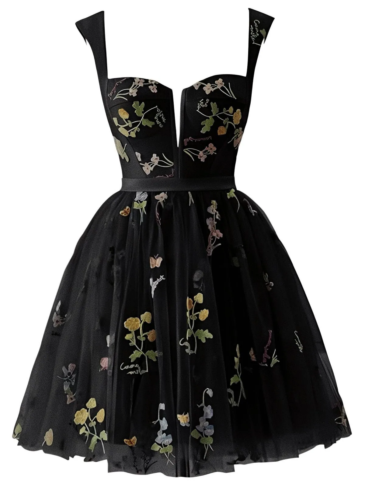 1970s Embroidered Floral Lace Mini Dress sold by Retro Stage product image thumbnail 4