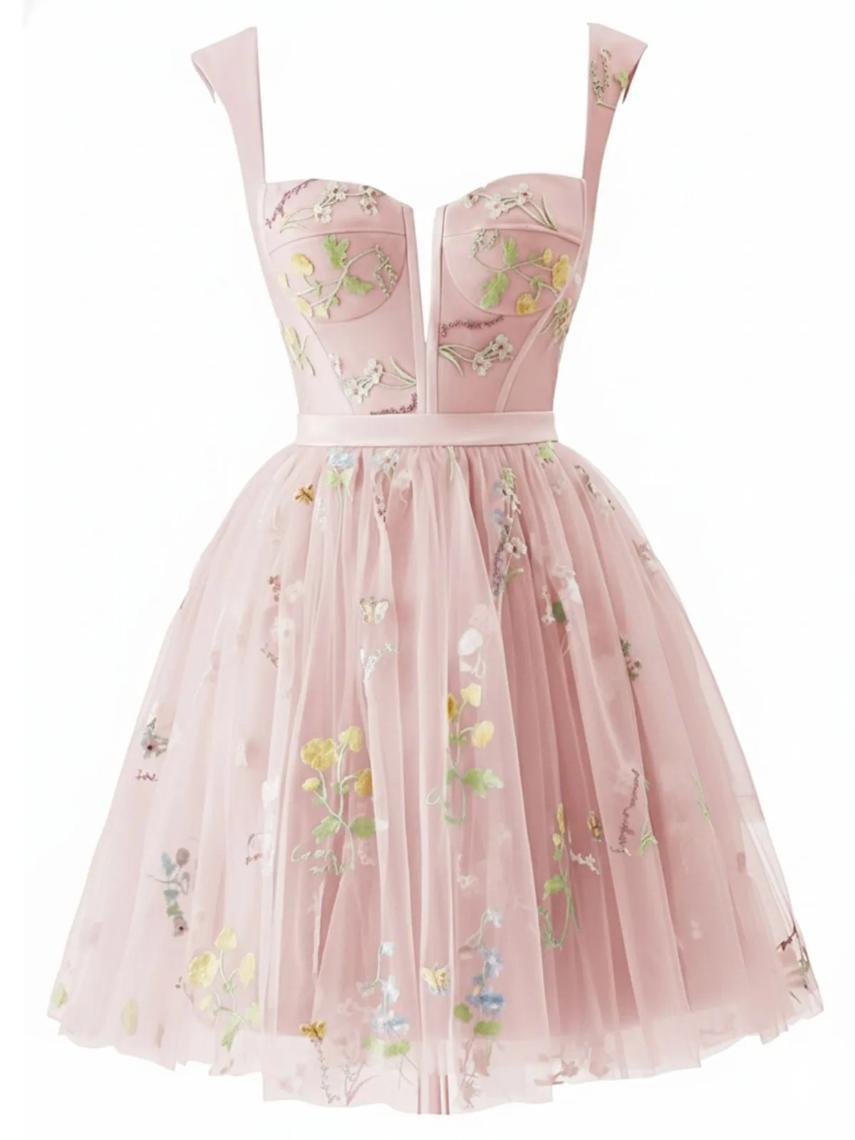 1970s Embroidered Floral Lace Mini Dress sold by Retro Stage product image thumbnail 2