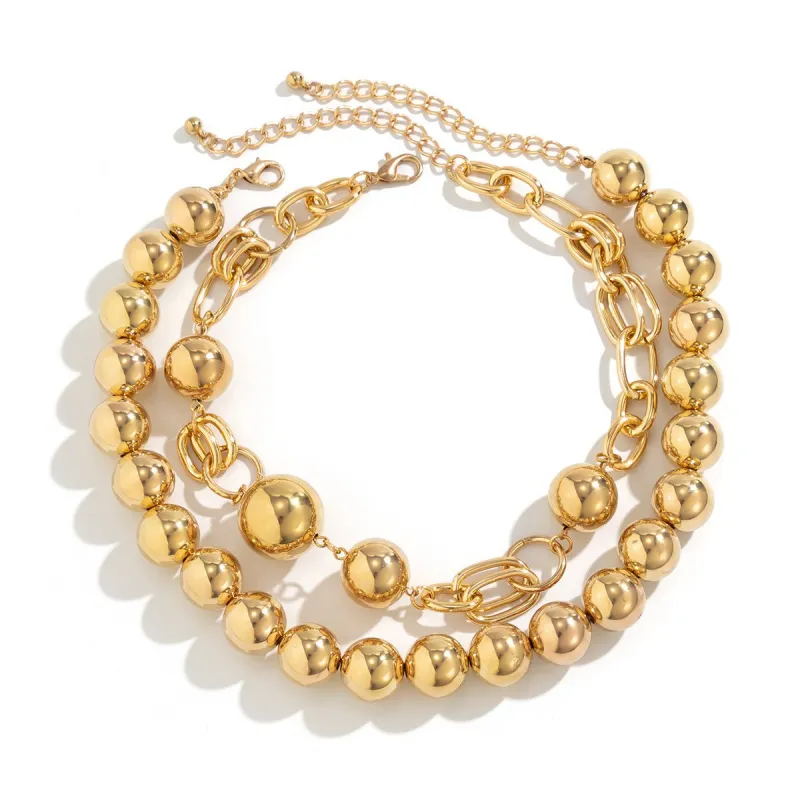 2PCS Gold Ball Chain Necklace Set sold by Retro Stage