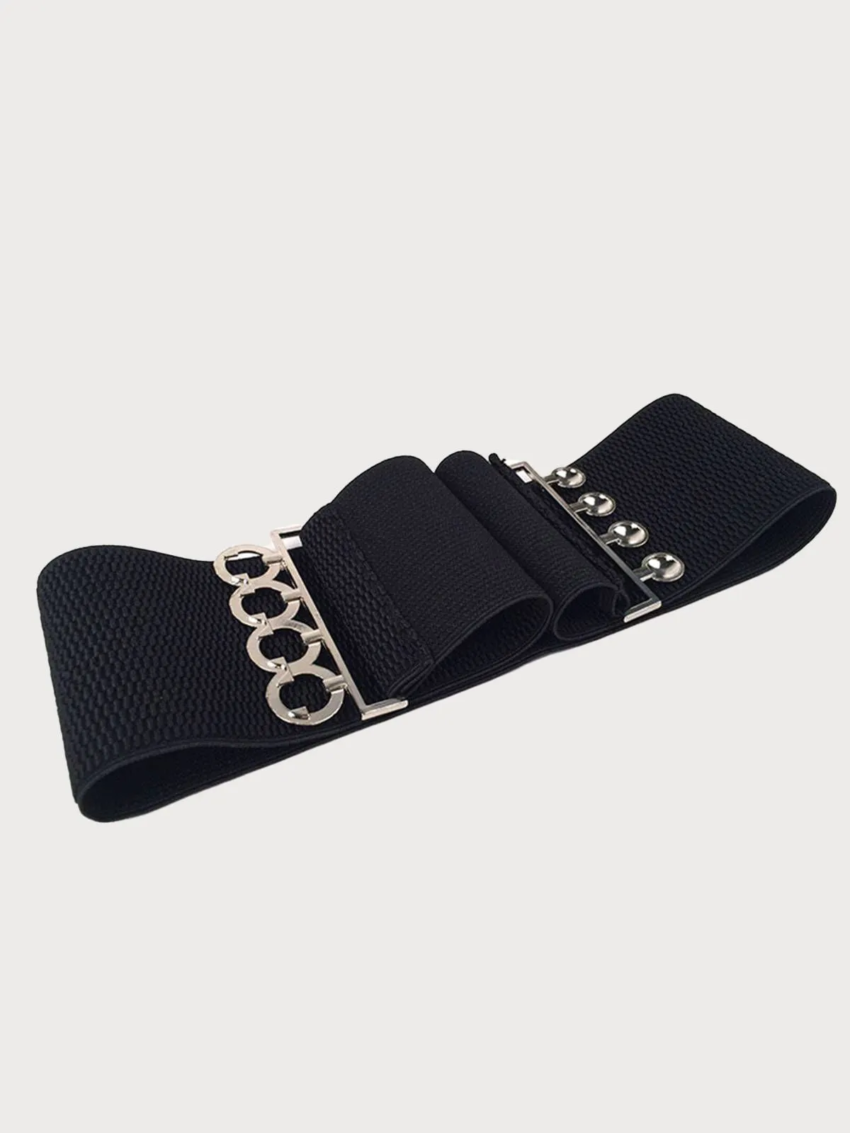 Black Vintage Elastic Metal Buckle Belt sold by Retro Stage product image thumbnail 2