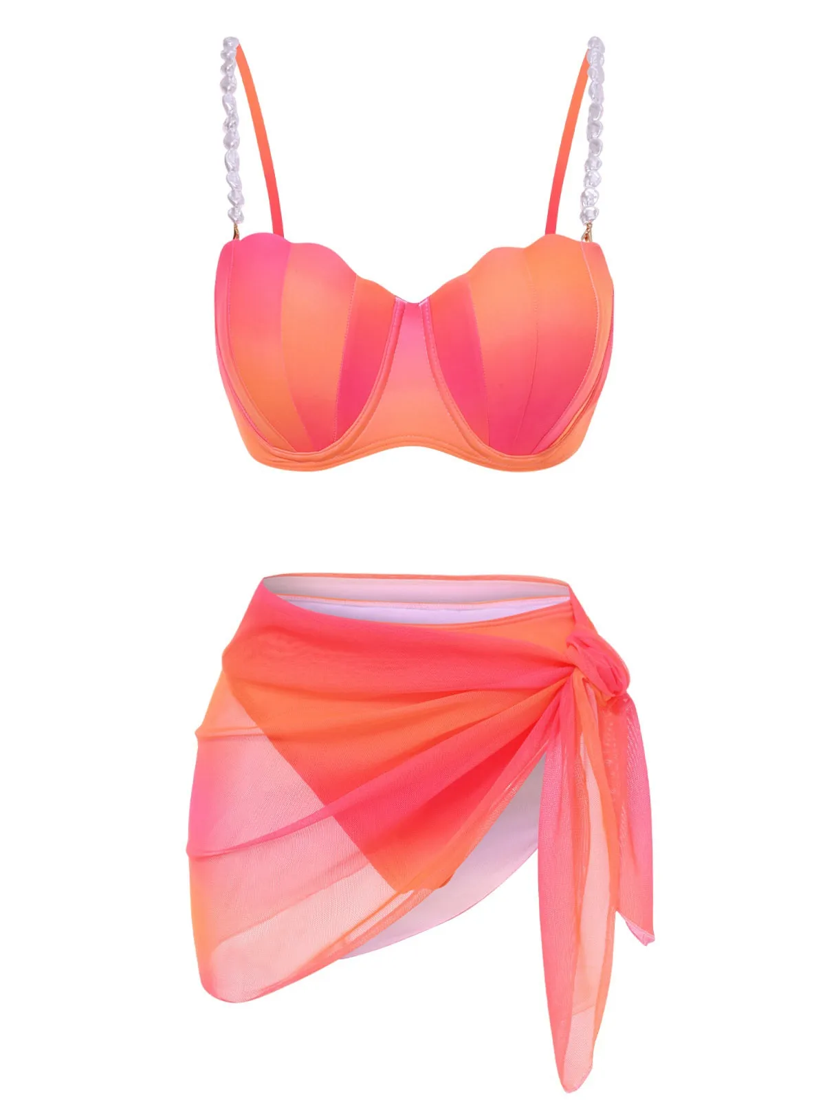 1940s Color Gradient Shell Bikini Set & Cover-Up sold by Retro Stage product image thumbnail 4