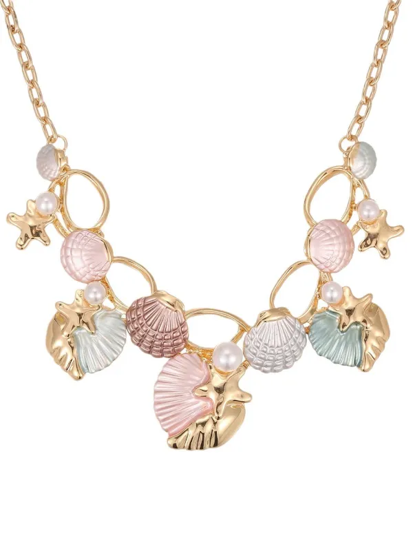 Vintage Colorful Shell & Starfish Necklace made by Retro Stage