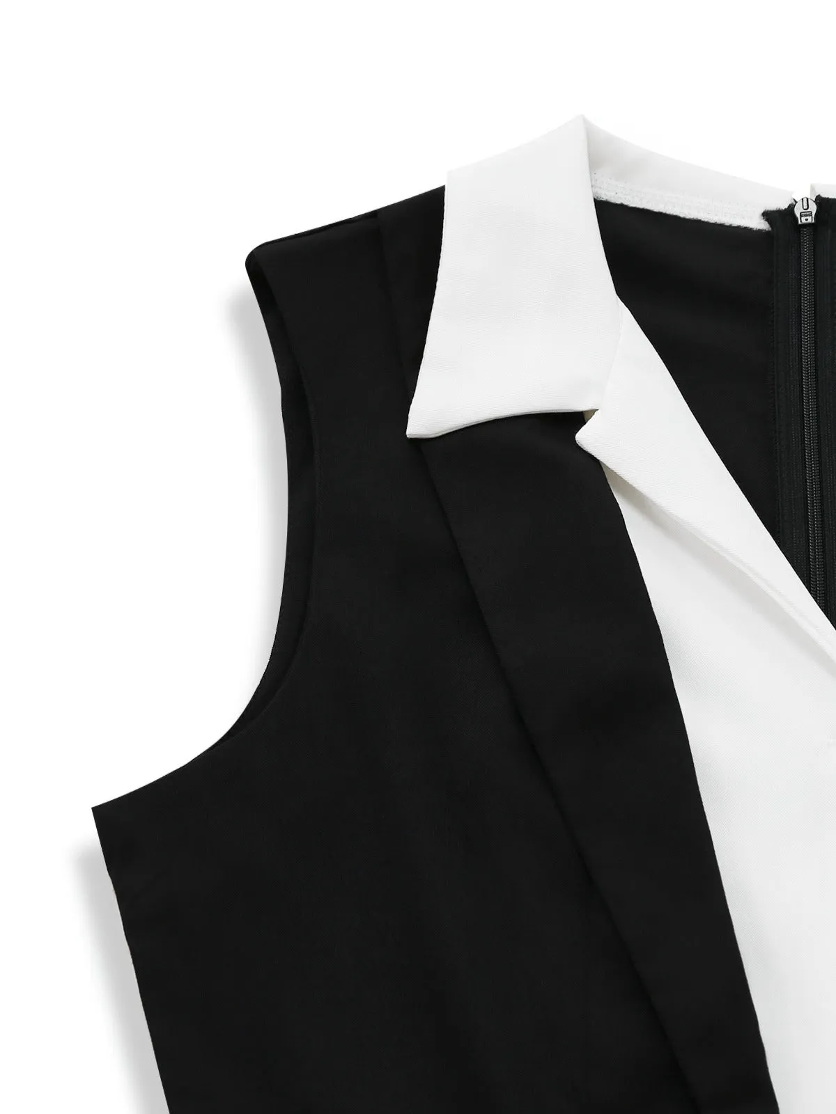 Black 1950s Colorblock Sleeveless Wide-Leg Jumpsuit sold by Retro Stage product image thumbnail 5