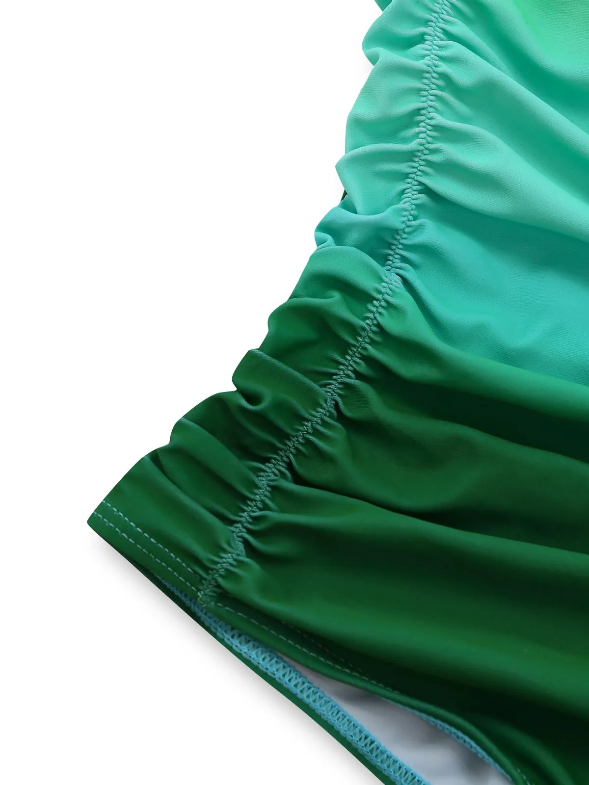 Ombre Green 1930s Ruched One-Piece Swimsuit sold by Retro Stage product image thumbnail 5