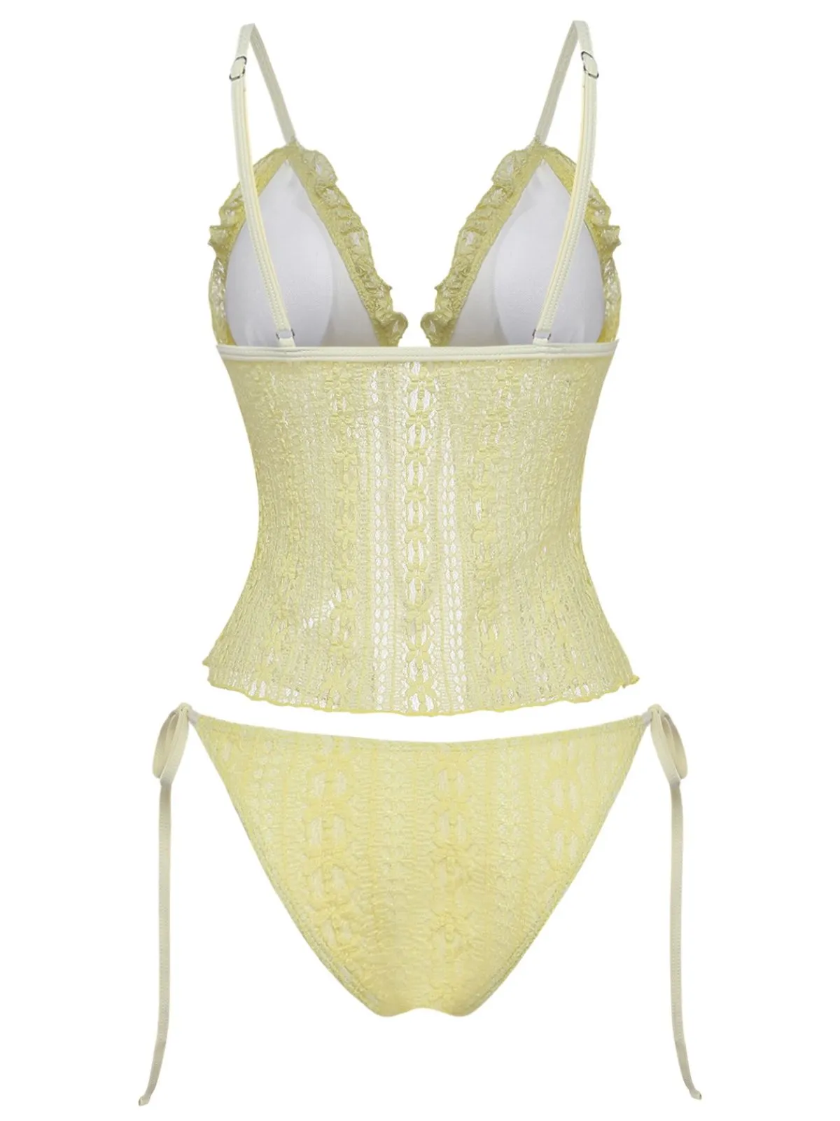 1940s Lace Knit Double-Layer Fabric Tankini Set sold by Retro Stage product image thumbnail 3