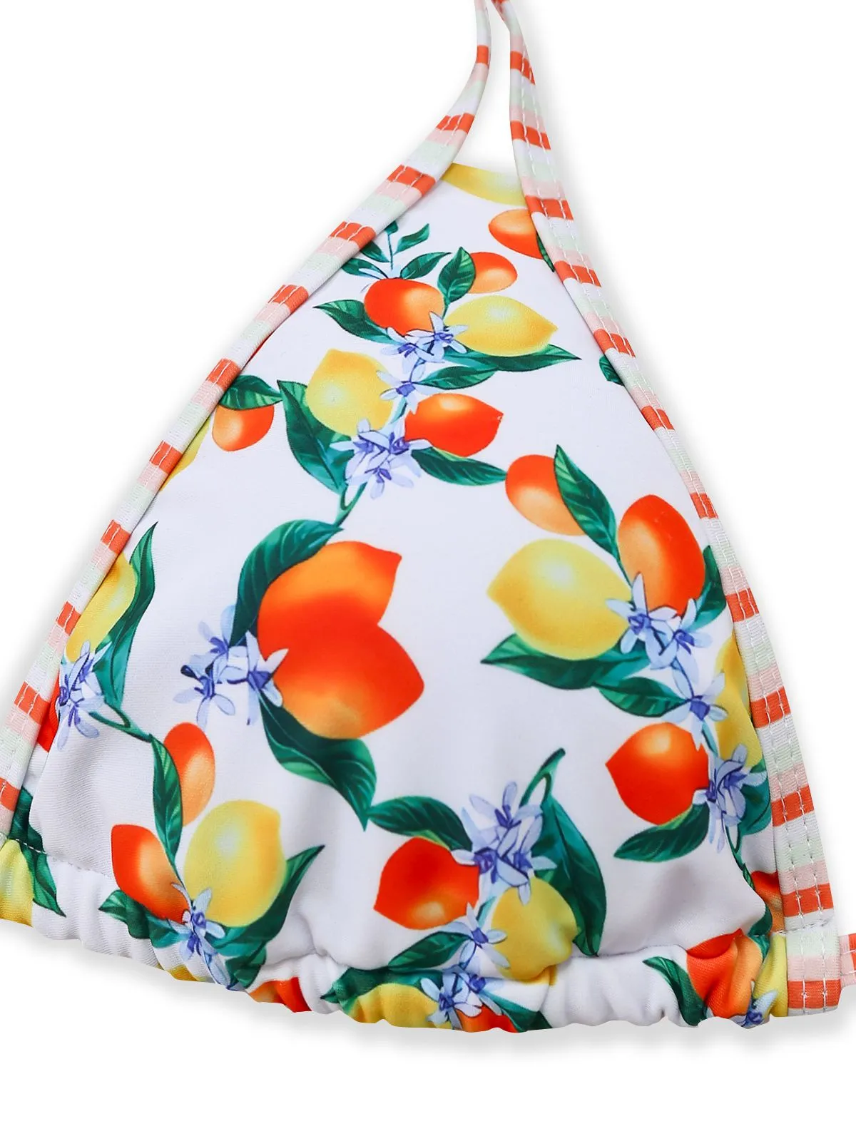 White 1960s Citrus Triangle-Strap Bikini Set sold by Retro Stage product image thumbnail 4