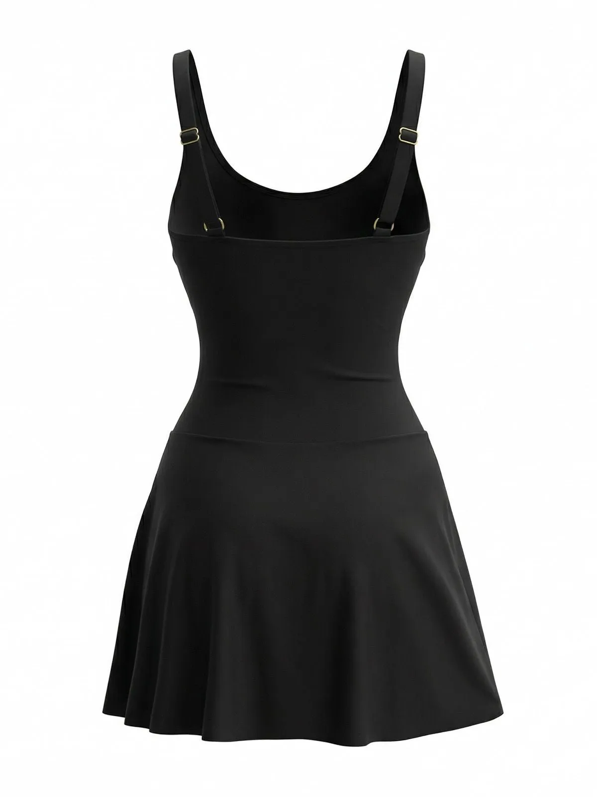 1940s Floral Strappy Scoop-Neck Tie Mesh Swim Dress sold by Retro Stage product image thumbnail 5