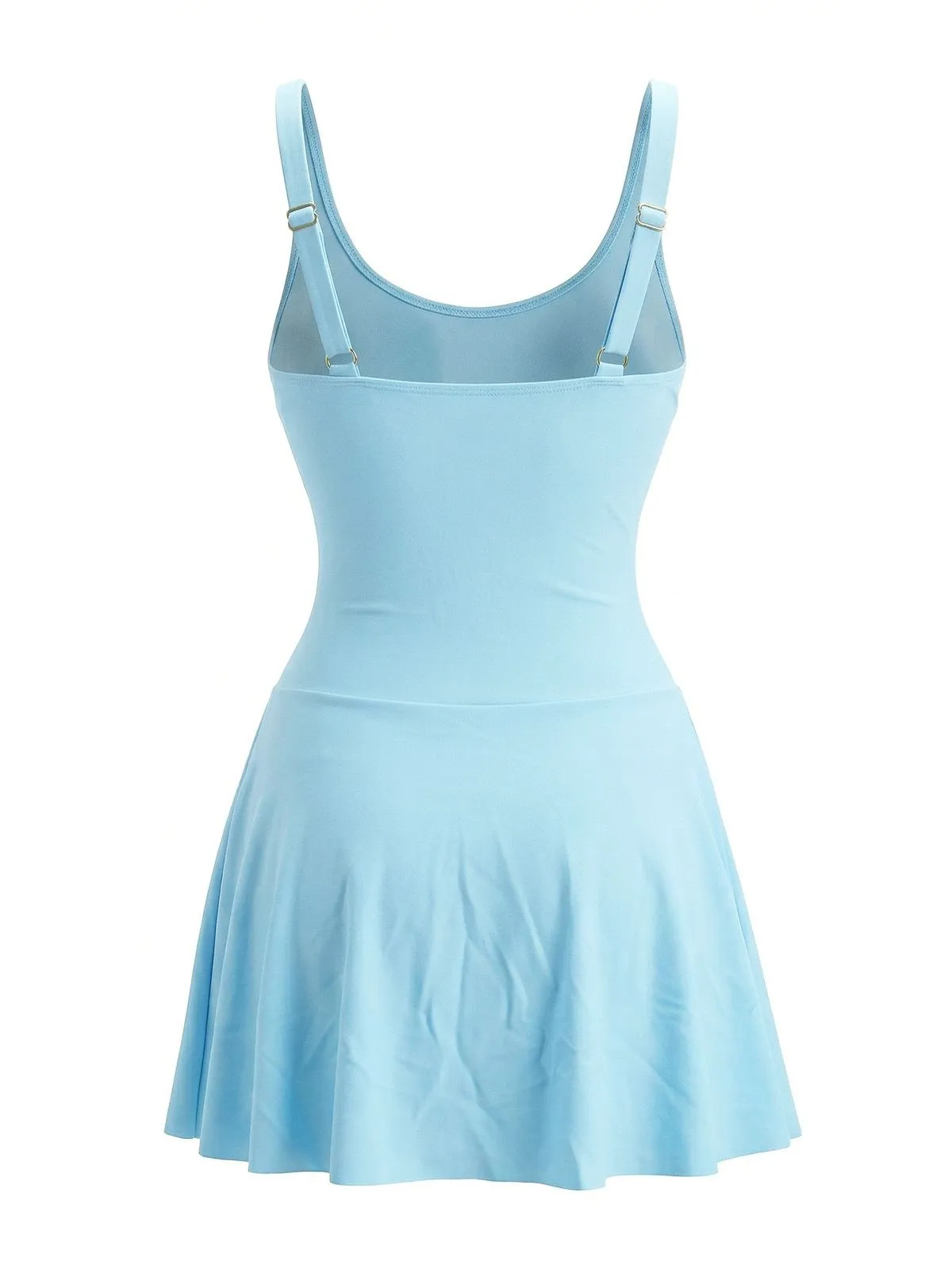 1940s Floral Strappy Scoop-Neck Tie Mesh Swim Dress sold by Retro Stage product image thumbnail 3