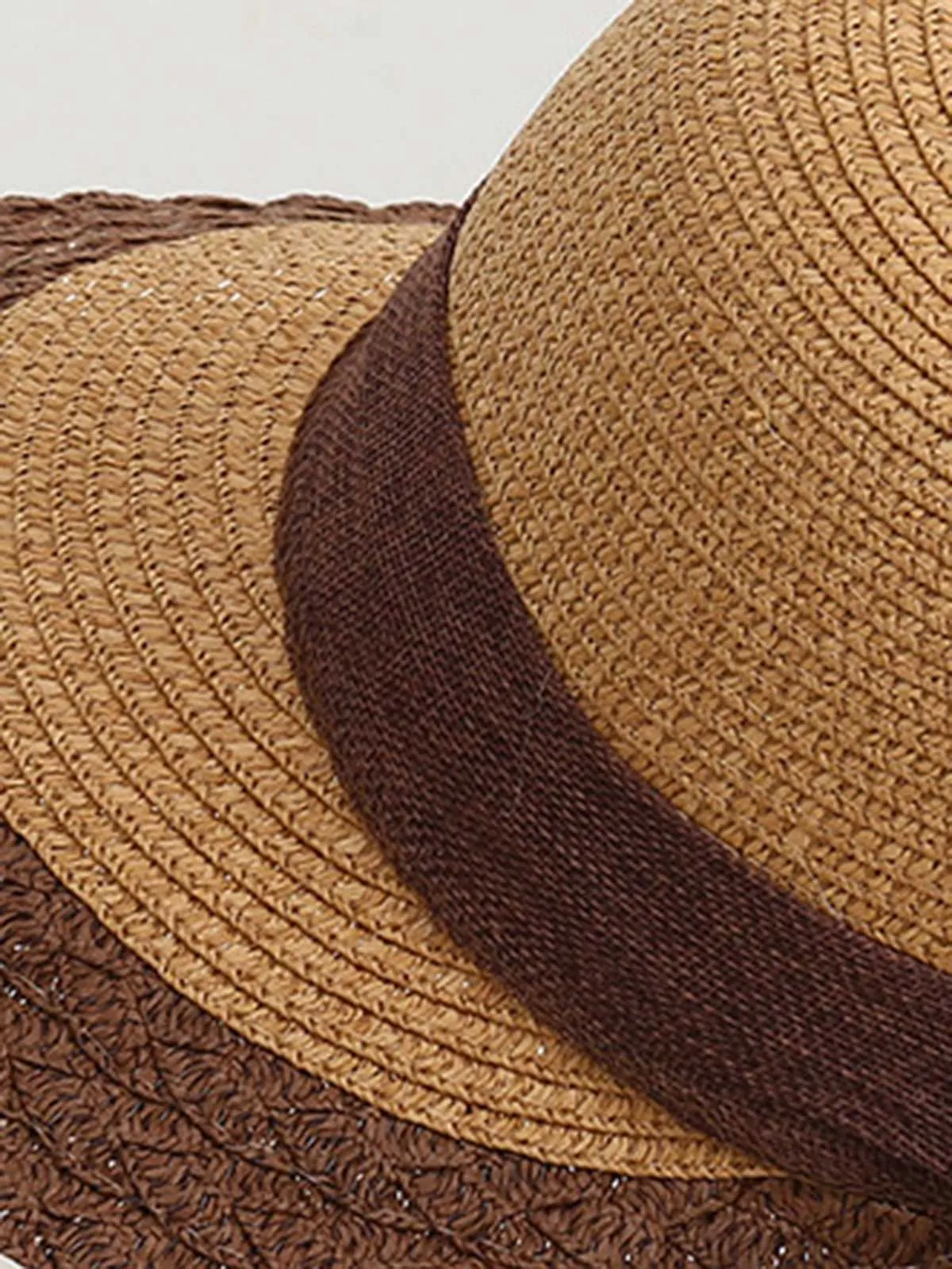 Vintage Two-Tone Straw Sun Hat sold by Retro Stage product image thumbnail 2