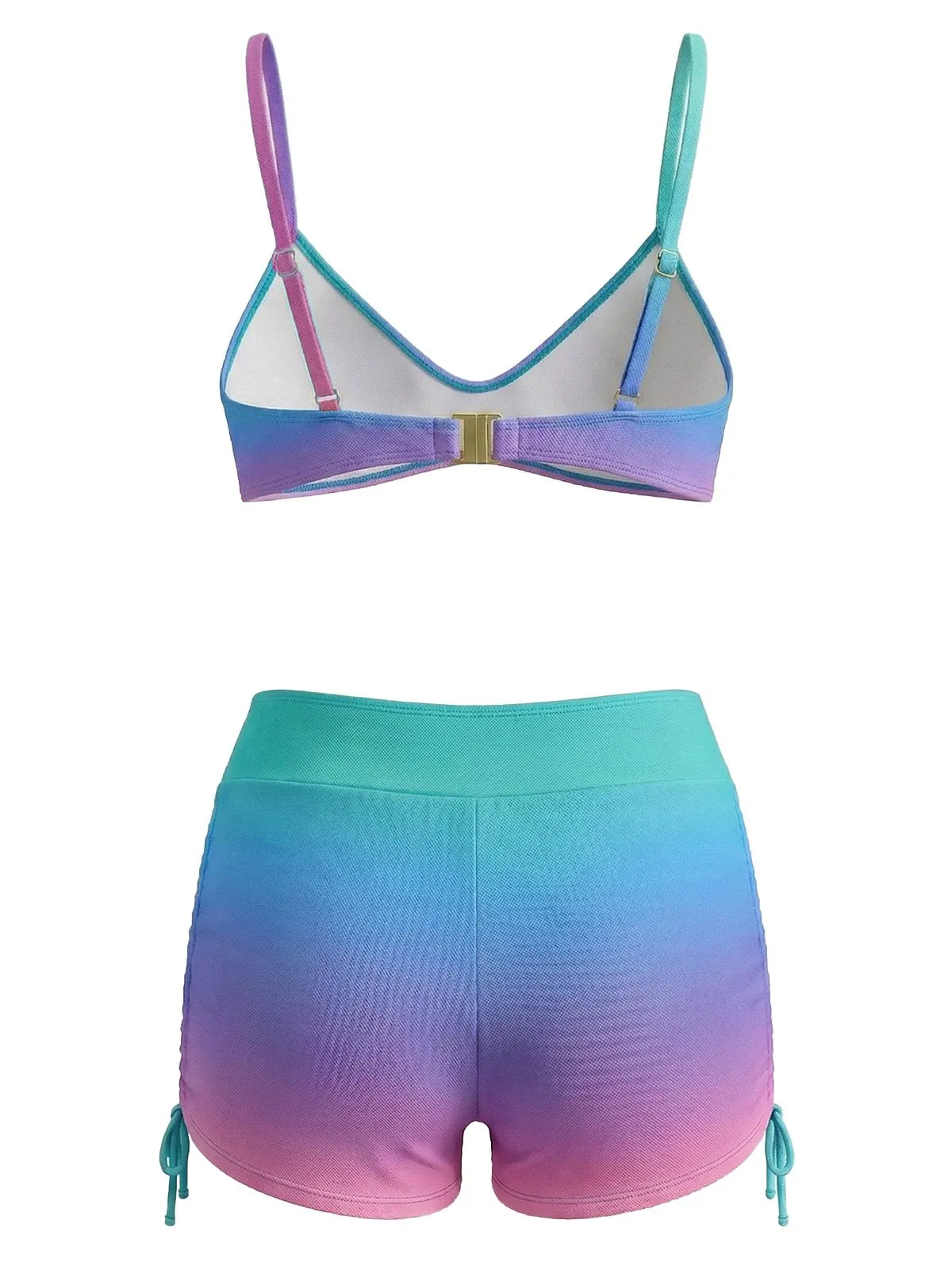 1960s Gradient Lace-Up Trunks Bikini Set sold by Retro Stage product image thumbnail 3