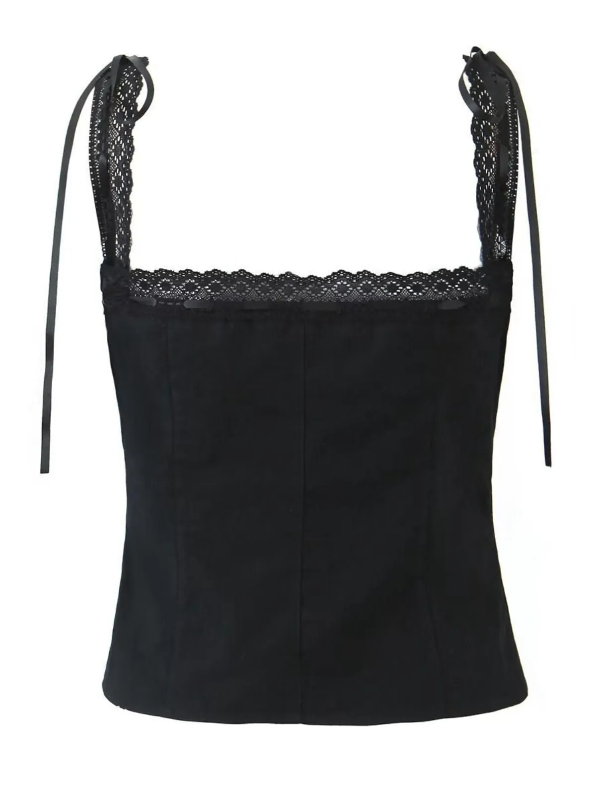 1930s Lace Patchwork Square Neck Pleated Camisole sold by Retro Stage product image thumbnail 2